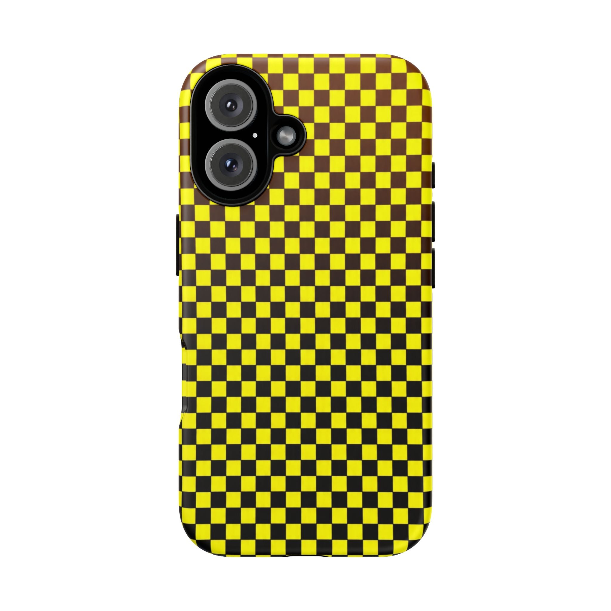 Phone Case - Yellow Black Checkerboard Tough Protective Cover