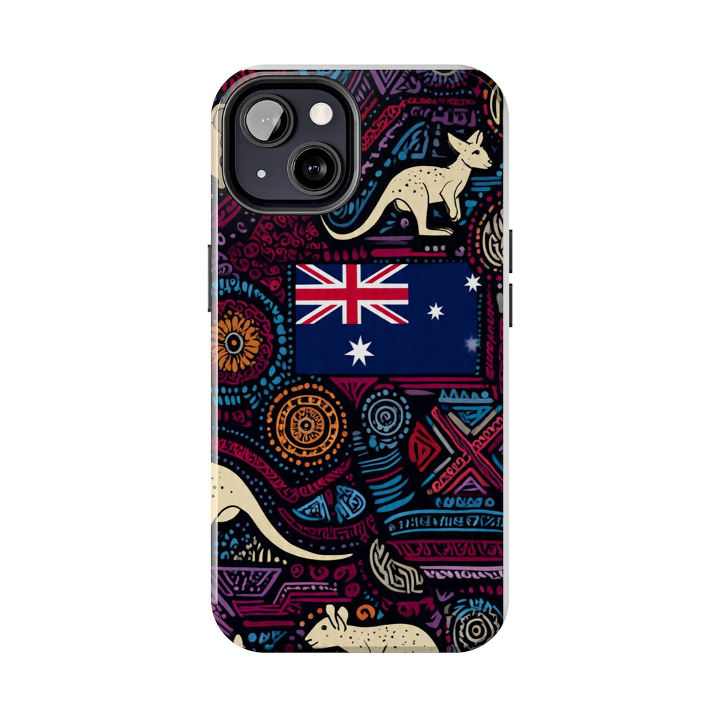 Australian Kangaroo Indigenous Pattern Phone Case — Tough Protective Cover