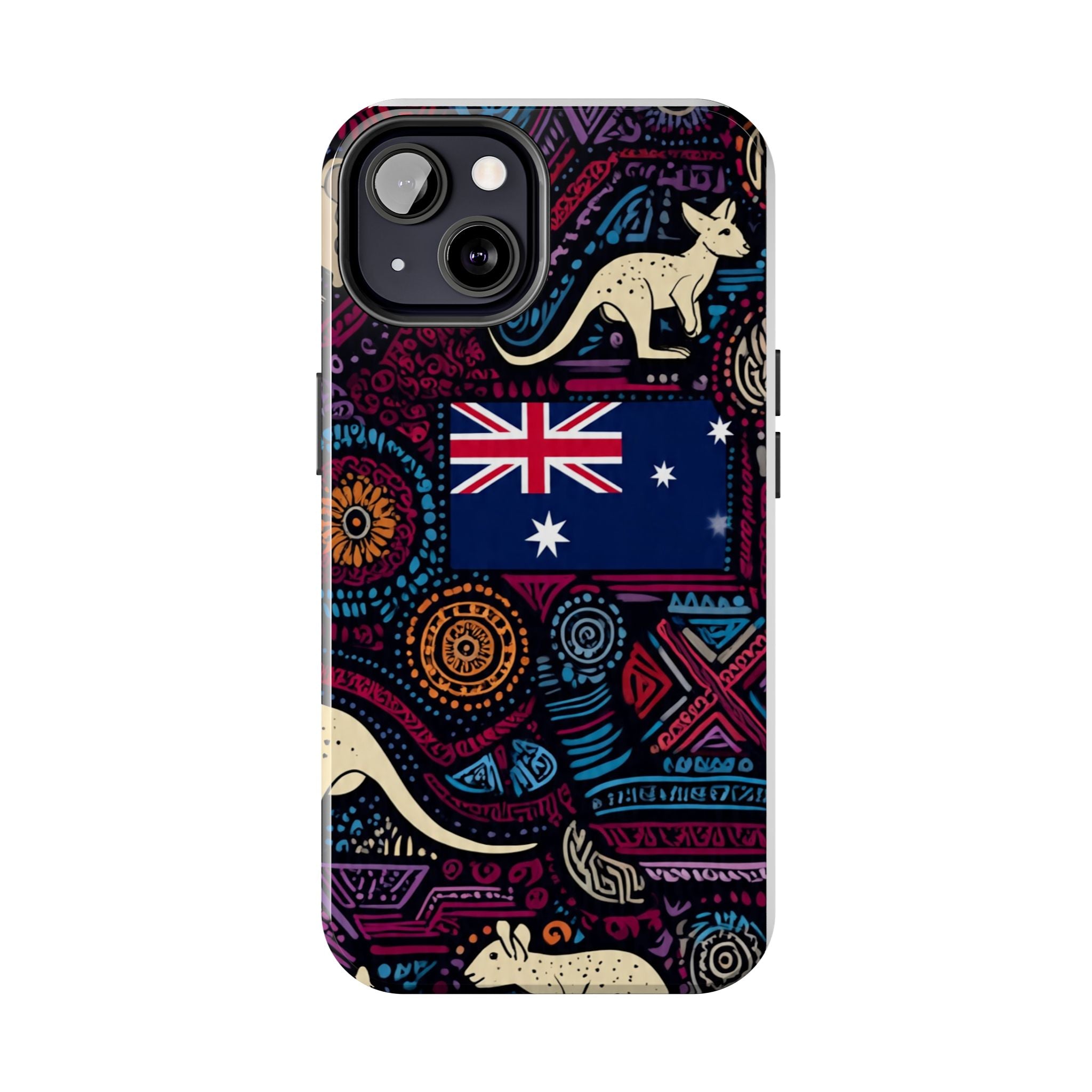 Australian Kangaroo Indigenous Pattern Phone Case — Tough Protective Cover