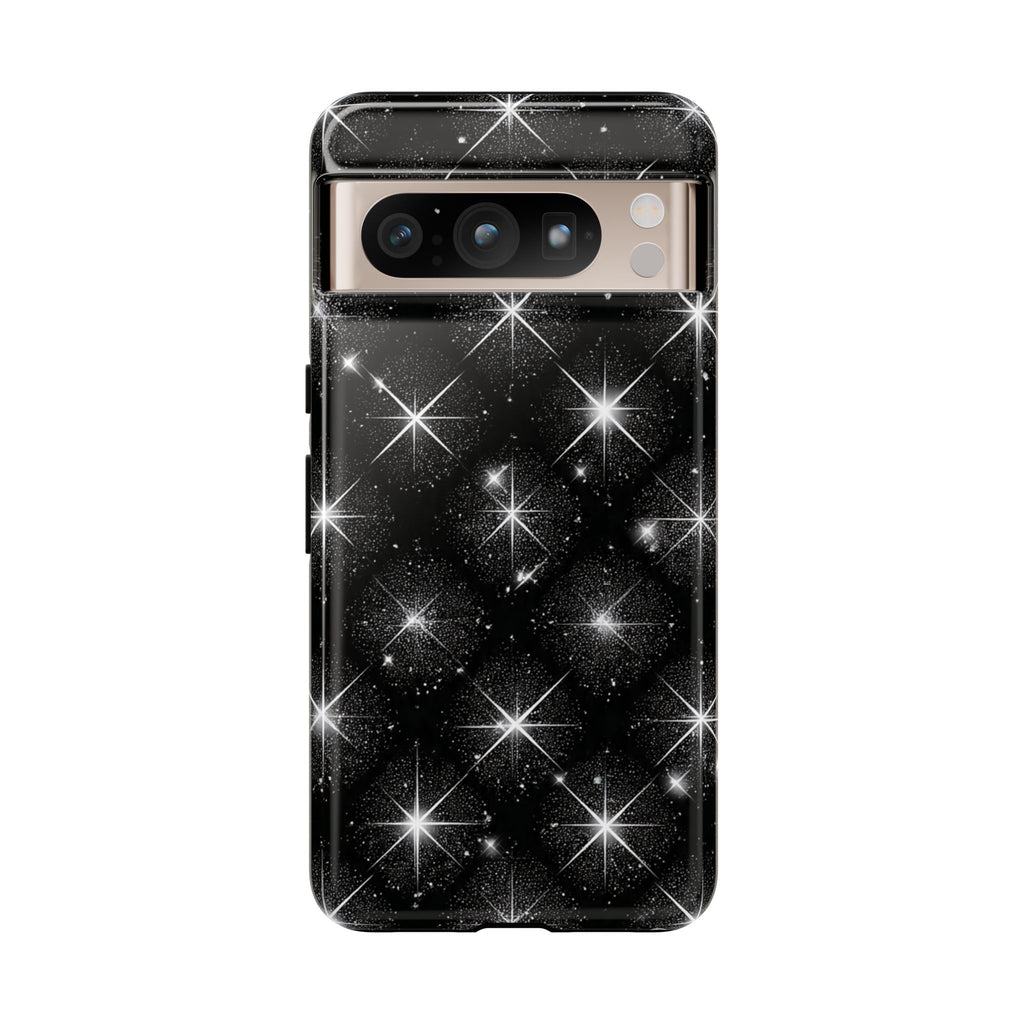 Galaxy Sparkle Tough Phone Case — Black Starfield Protective Cover