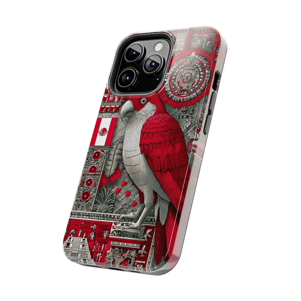 Tough Phone Case — Red Parrot Graphic Impact-Resistant Phone Cover