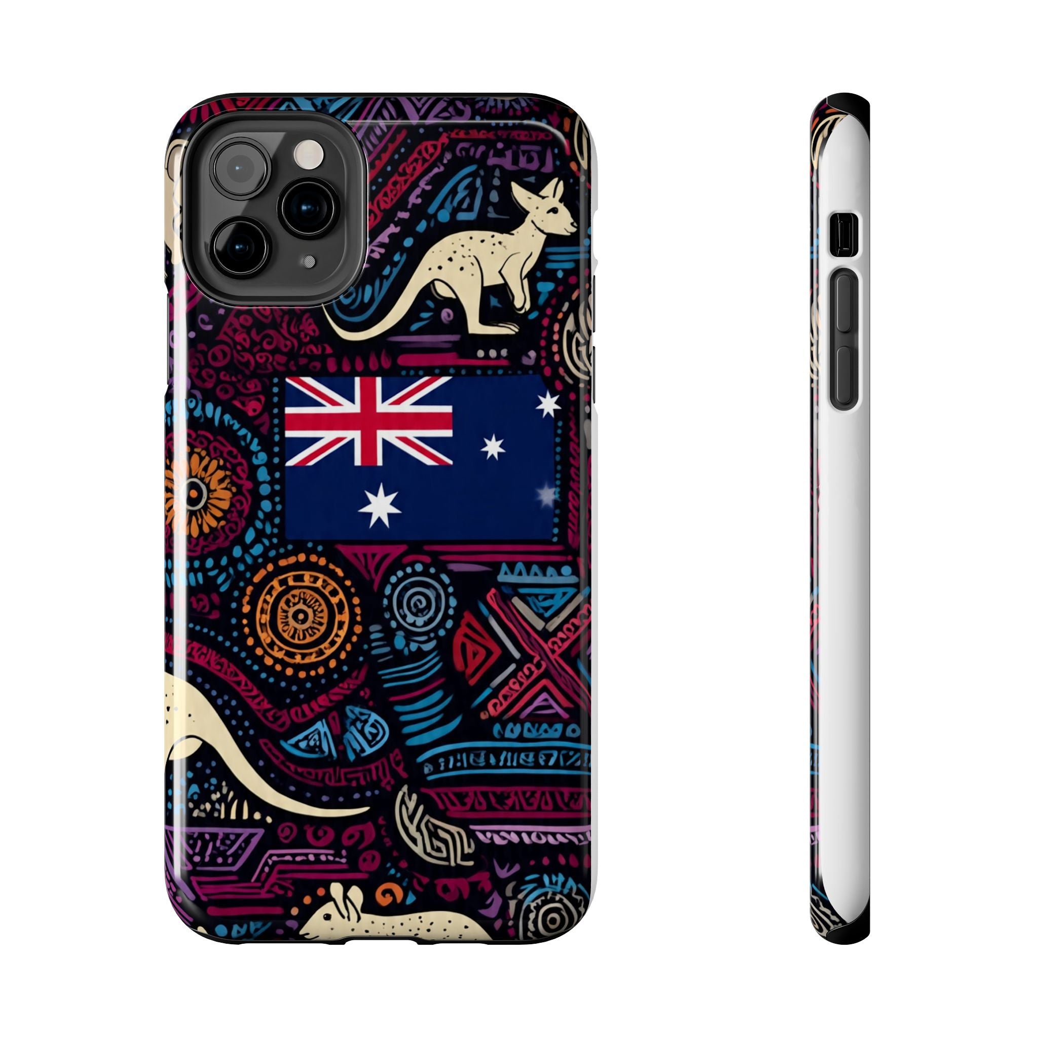 Australian Kangaroo Indigenous Pattern Phone Case — Tough Protective Cover