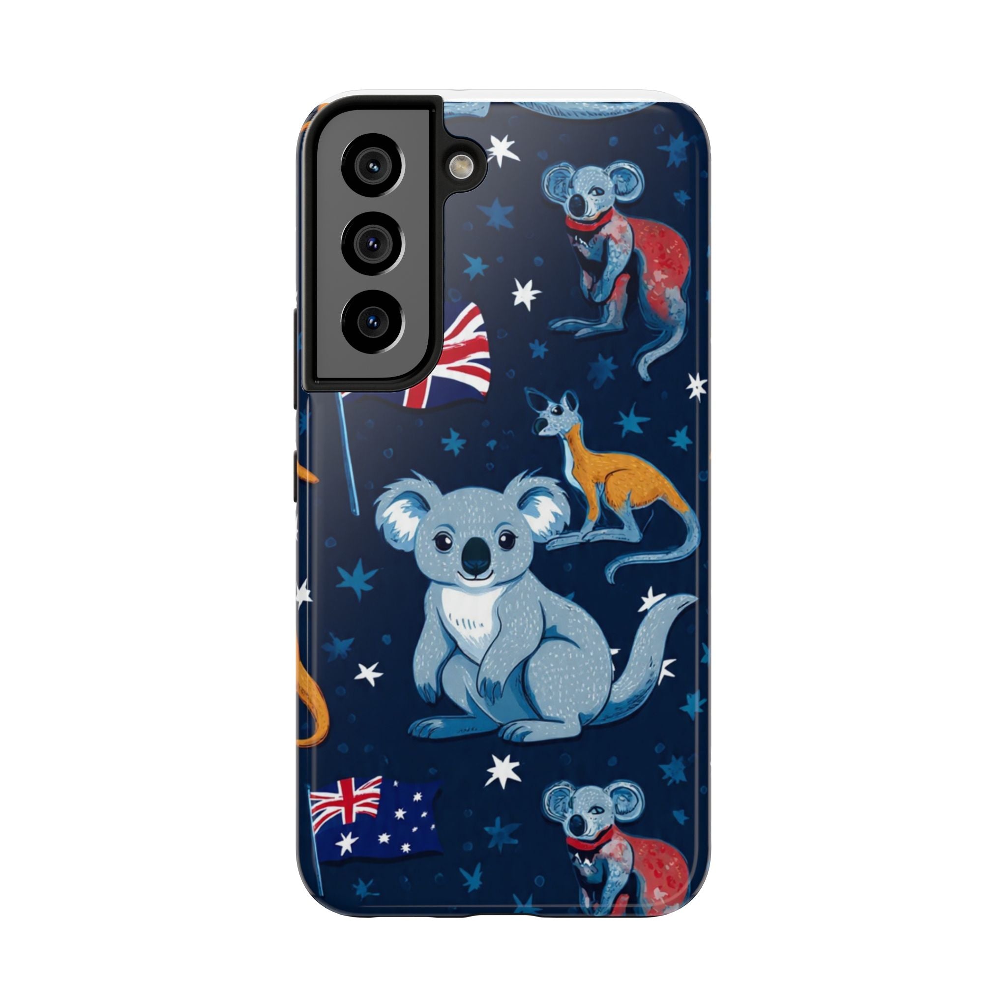 Australian Wildlife Tough Phone Case — Koala & Kangaroo Flag Design