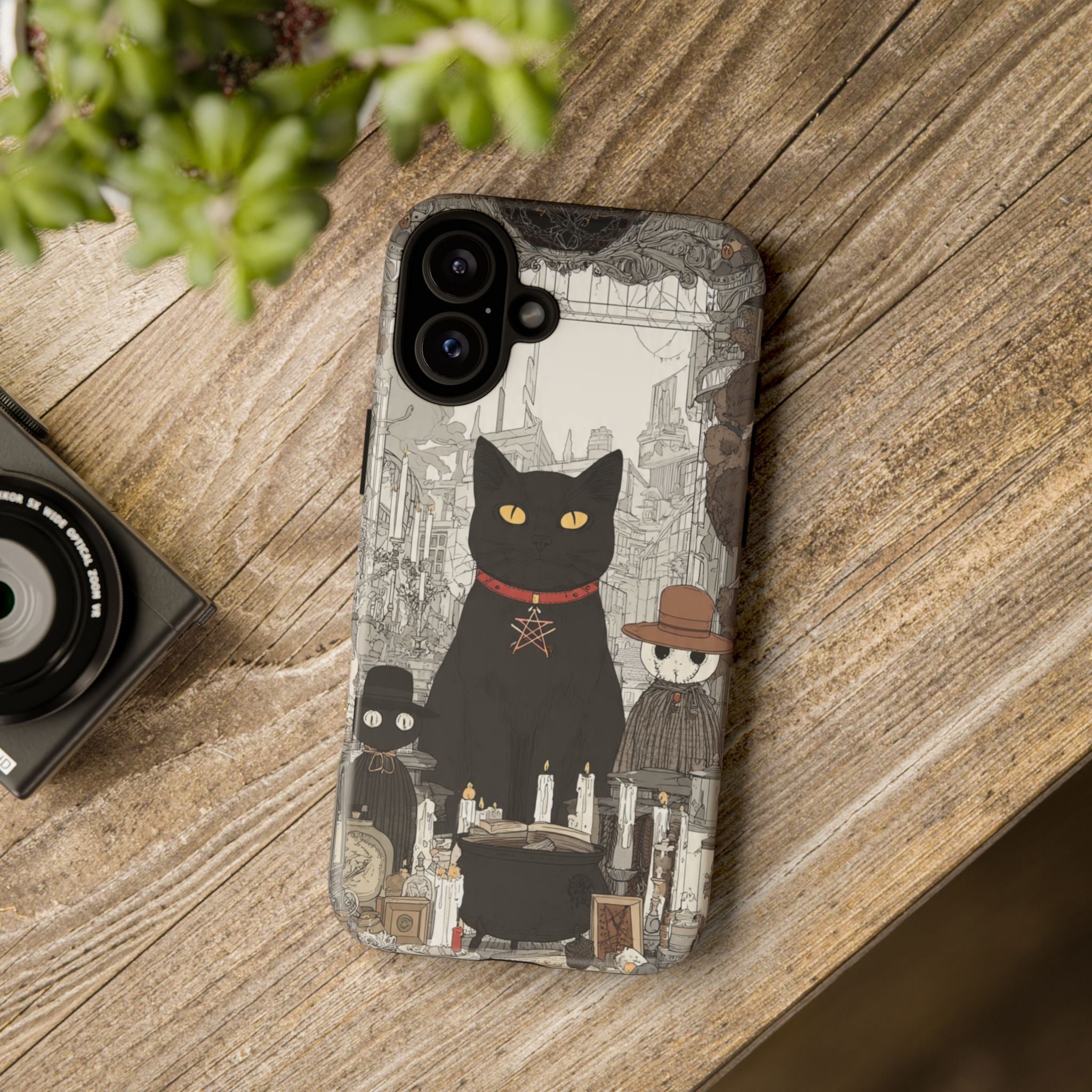 Witchy Black Cat Phone Case — Mystic Altar iPhone Cover