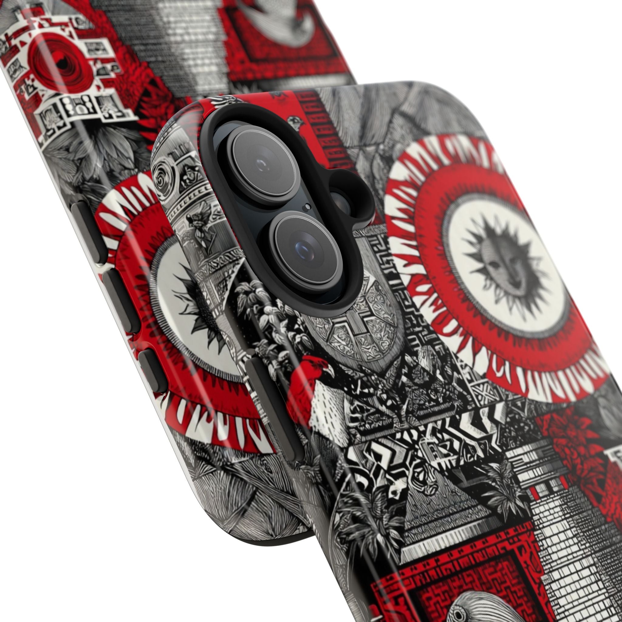 Tough Phone Case — Red Inca Pyramid Collage (Sun & Raven)