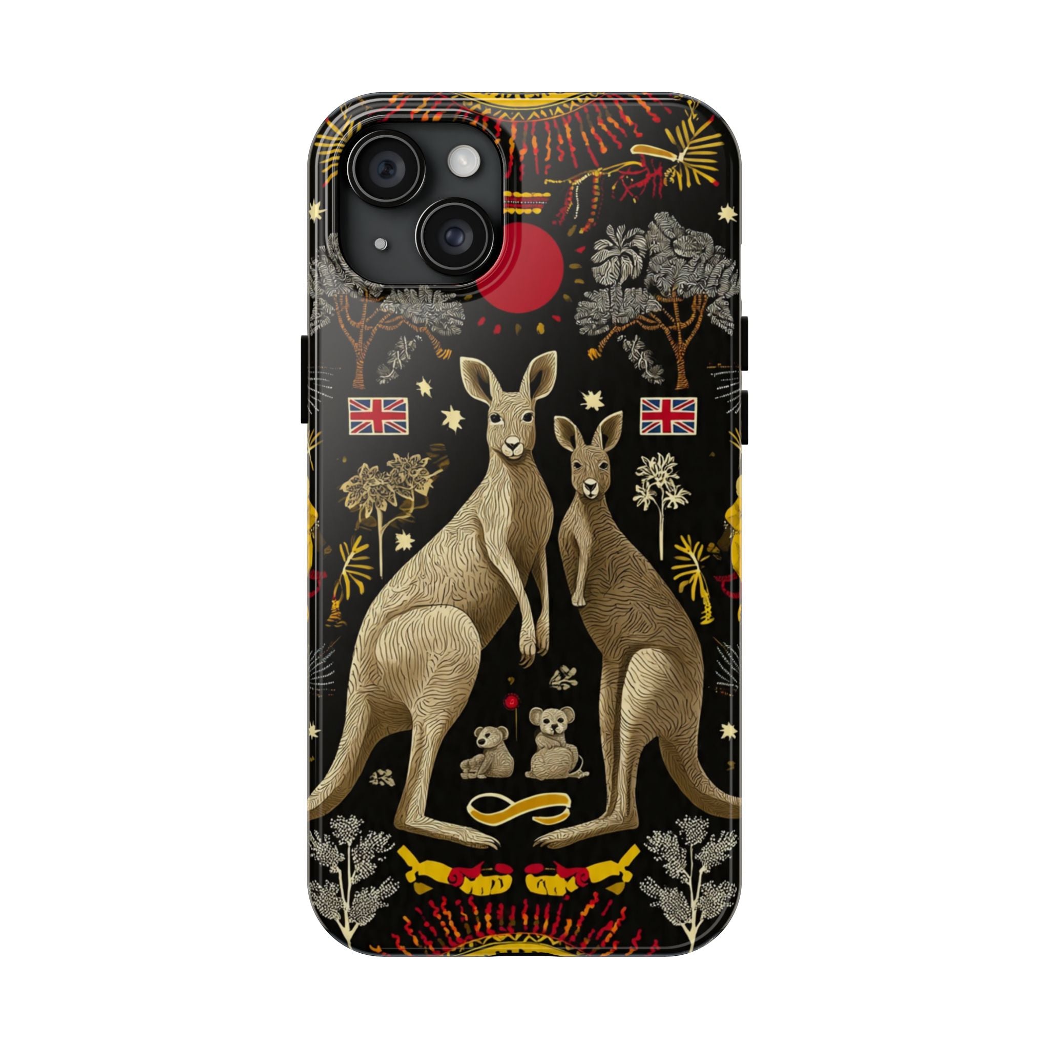 Australian Kangaroo Crest Tough Phone Case — Vintage Coat-of-Arms Design
