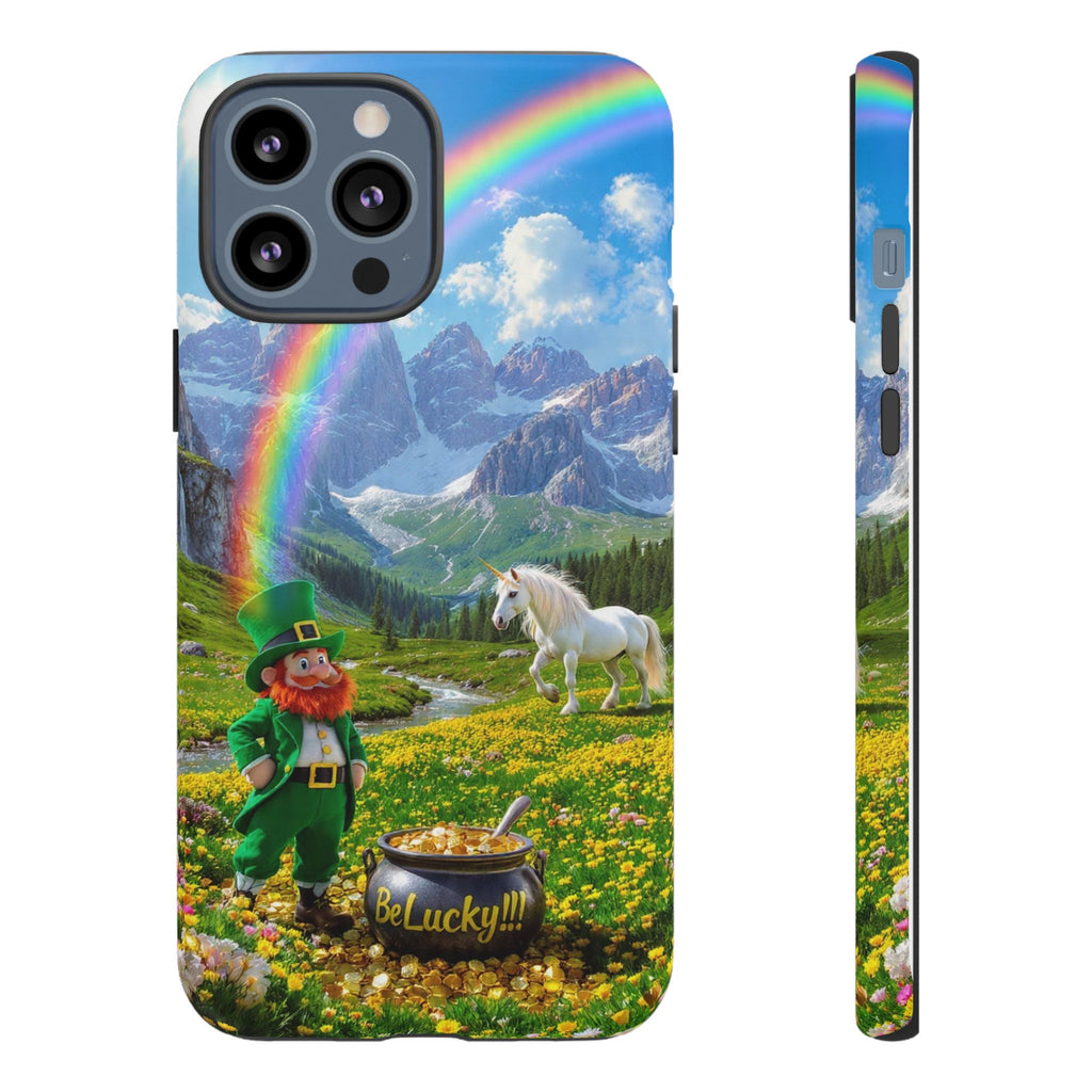 Lucky Leprechaun & Unicorn Phone Case — Rainbow Pot of Gold Protective Cover