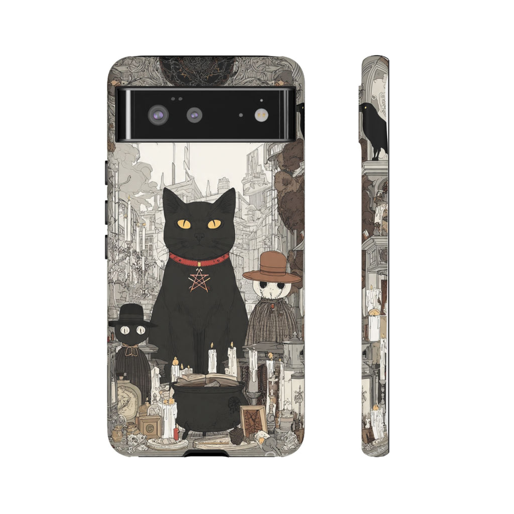 Witchy Black Cat Phone Case — Mystic Altar iPhone Cover