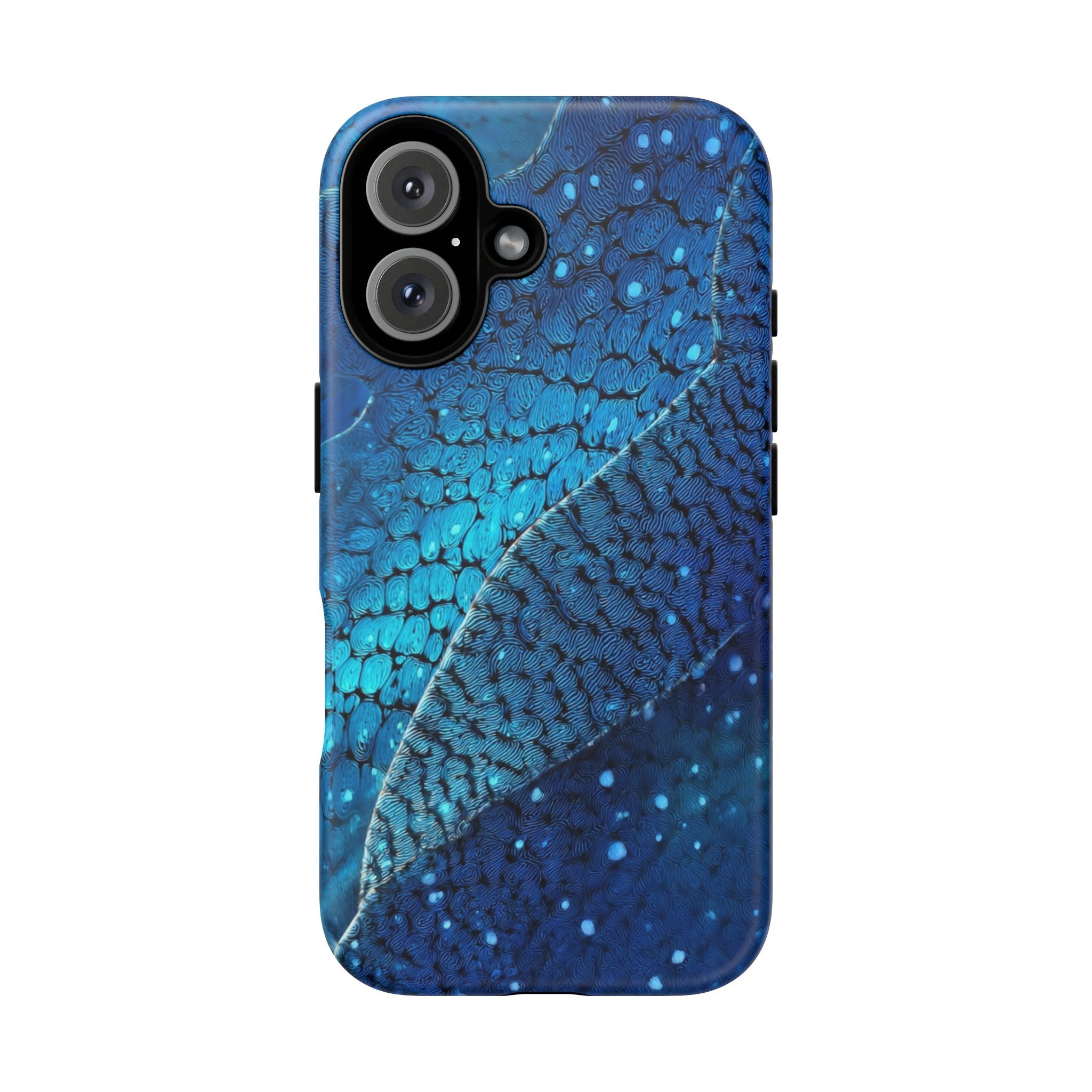 Blue Shark Skin Tough Phone Case — Durable Shockproof iPhone Cover