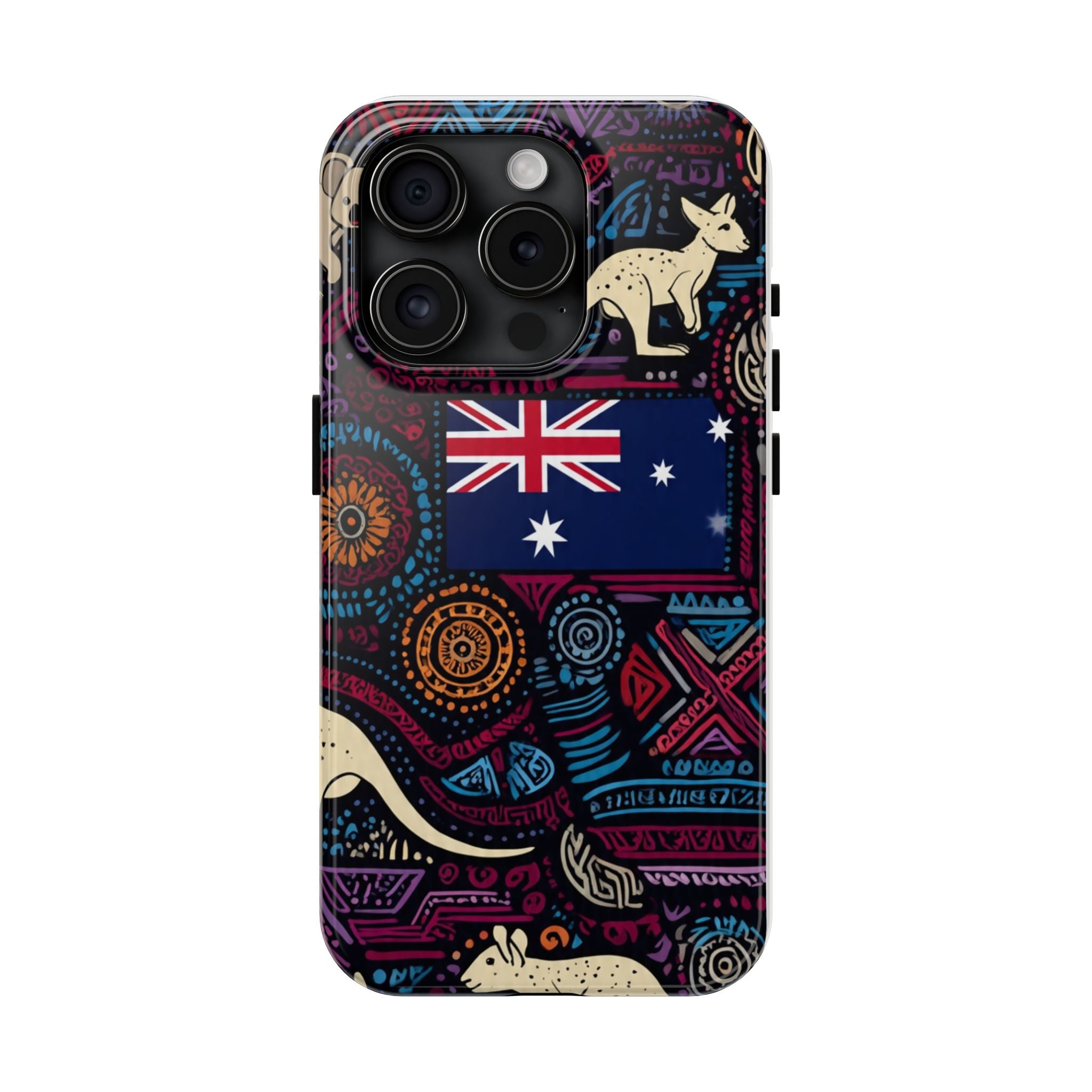 Australian Kangaroo Indigenous Pattern Phone Case — Tough Protective Cover