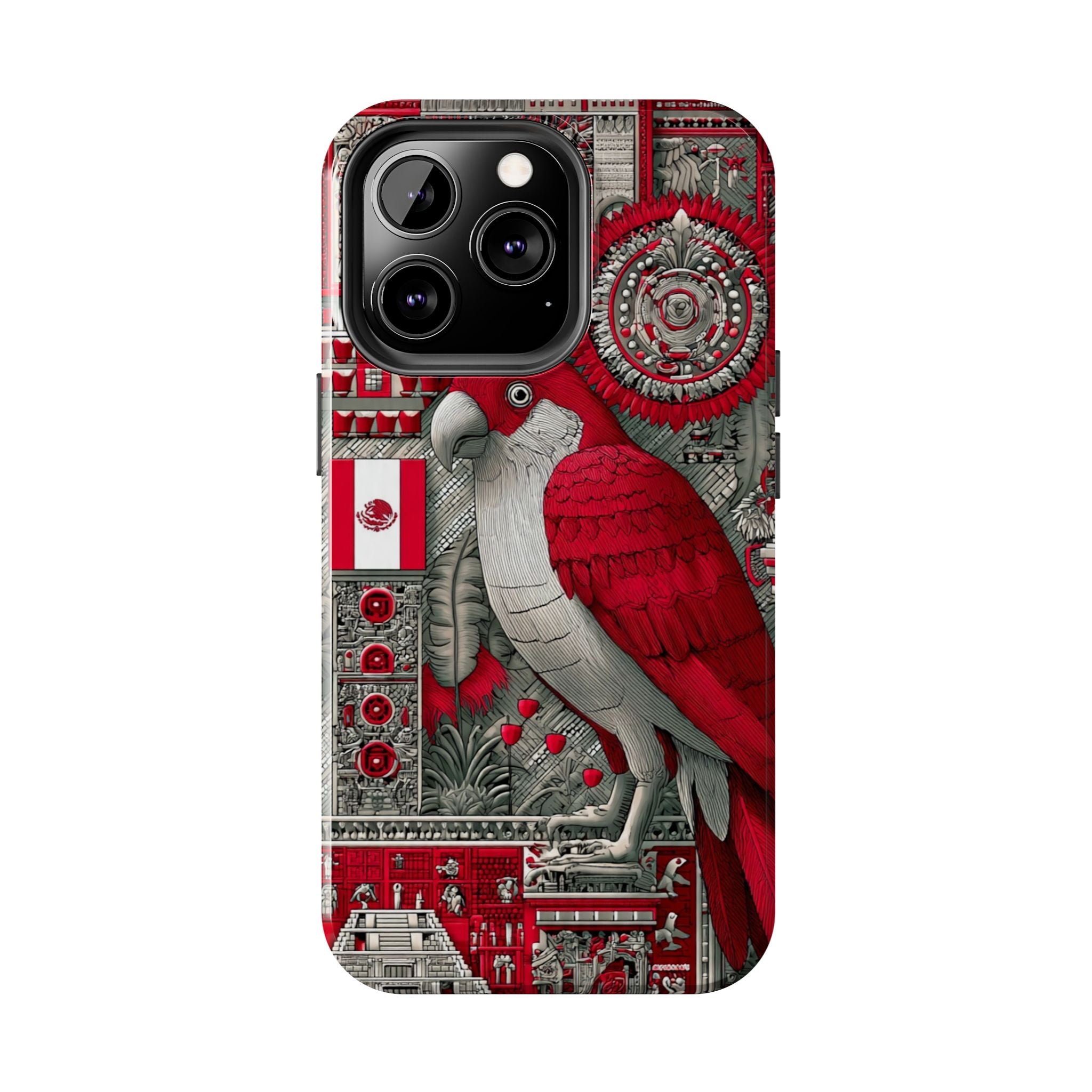 Tough Phone Case — Red Parrot Graphic Impact-Resistant Phone Cover
