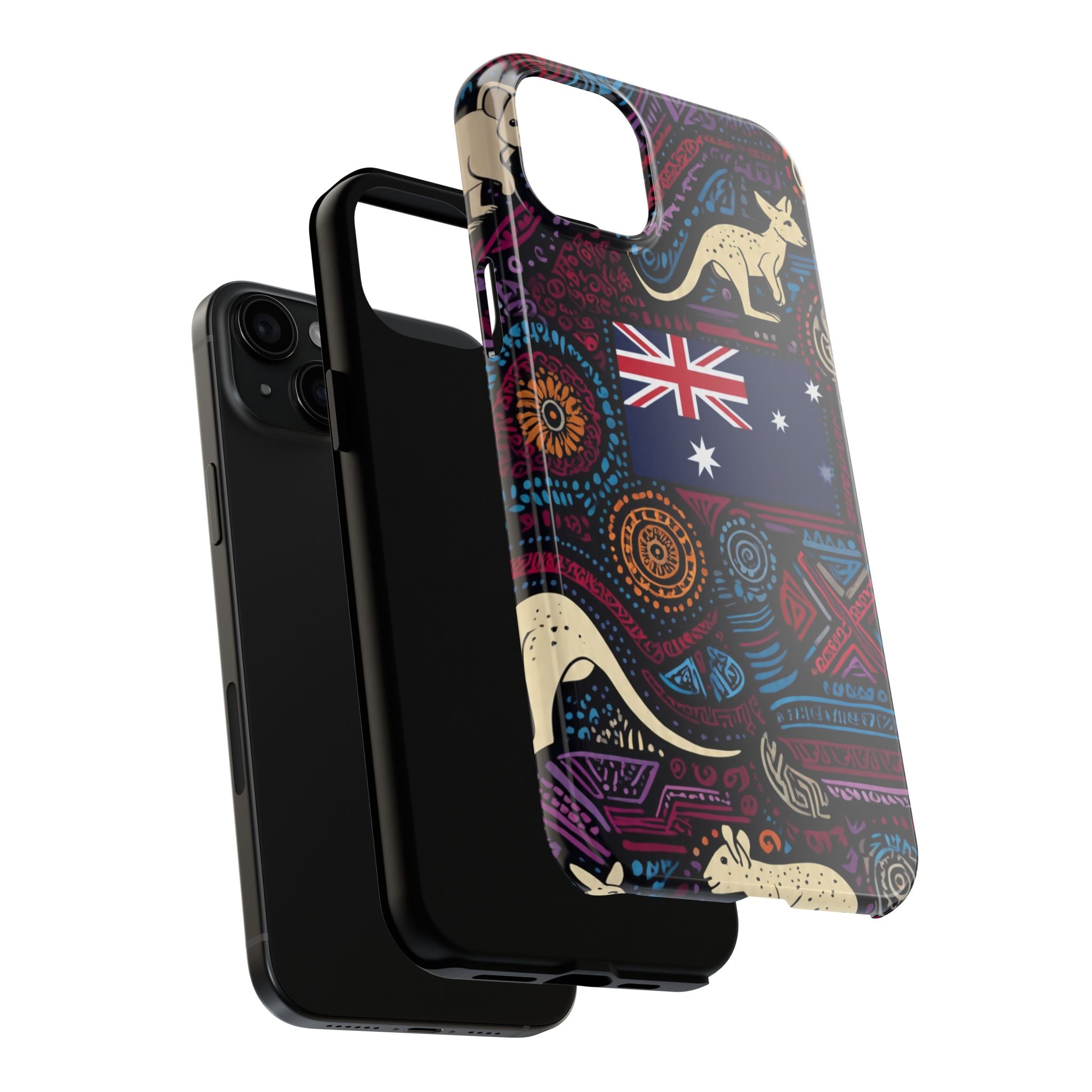 Australian Kangaroo Indigenous Pattern Phone Case — Tough Protective Cover