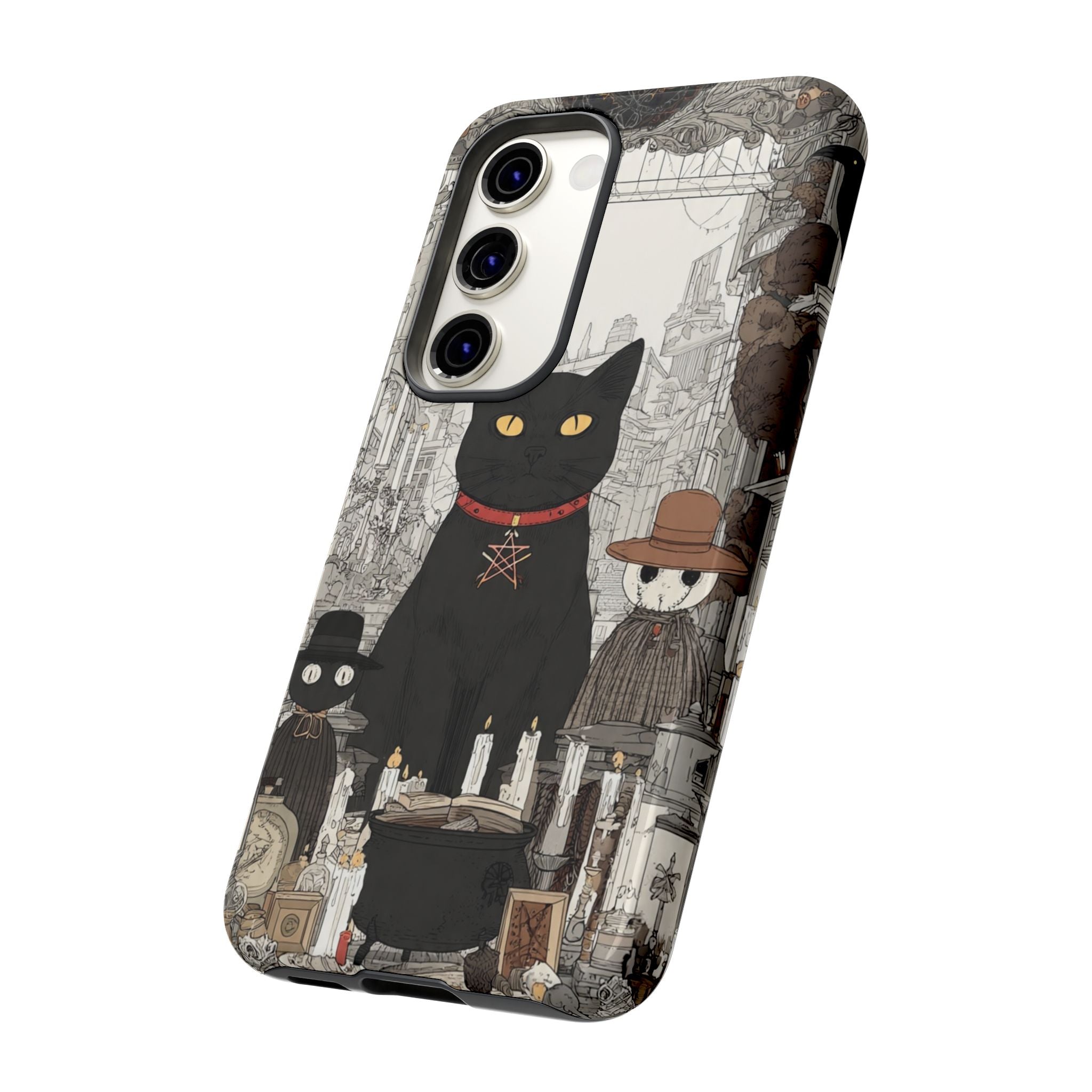 Witchy Black Cat Phone Case — Mystic Altar iPhone Cover