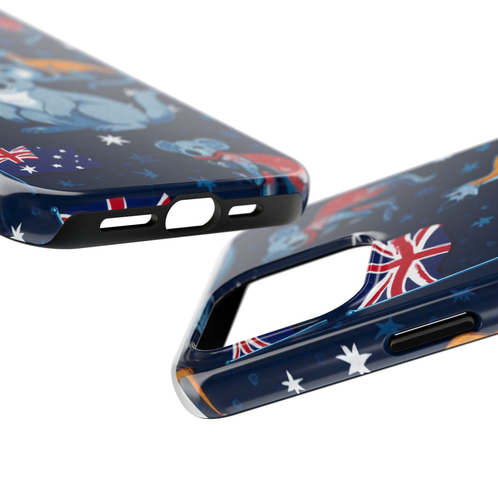 Australian Wildlife Tough Phone Case — Koala & Kangaroo Flag Design