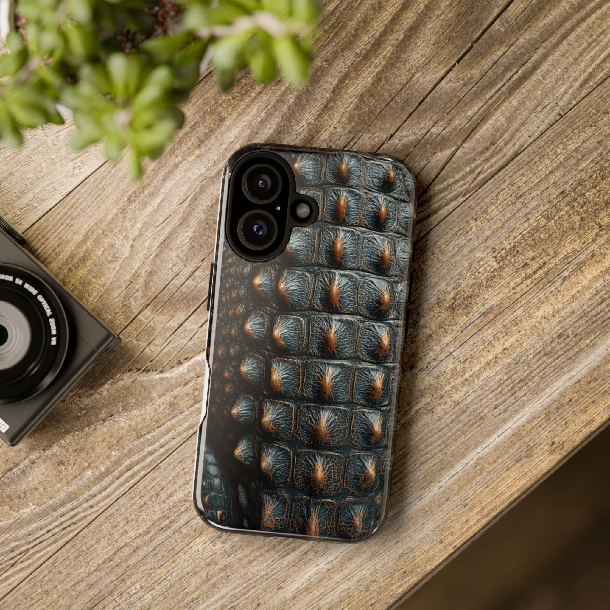 Alligator Texture Tough Phone Case – Rugged Alligator Skin Design for iPhone