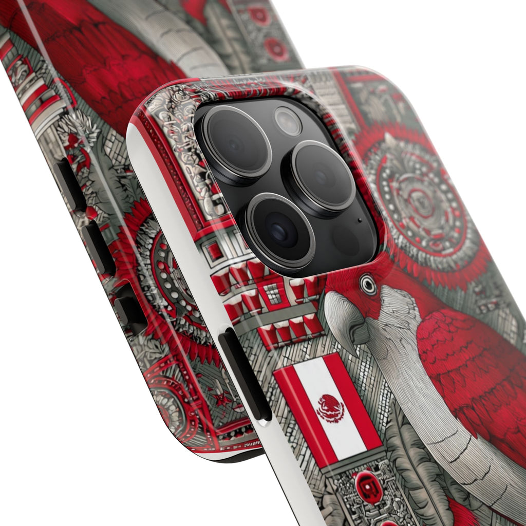 Tough Phone Case — Red Parrot Graphic Impact-Resistant Phone Cover