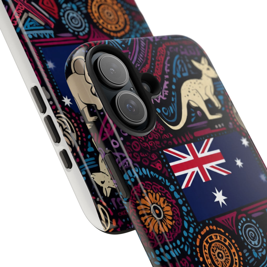 Australian Kangaroo Indigenous Pattern Phone Case — Tough Protective Cover