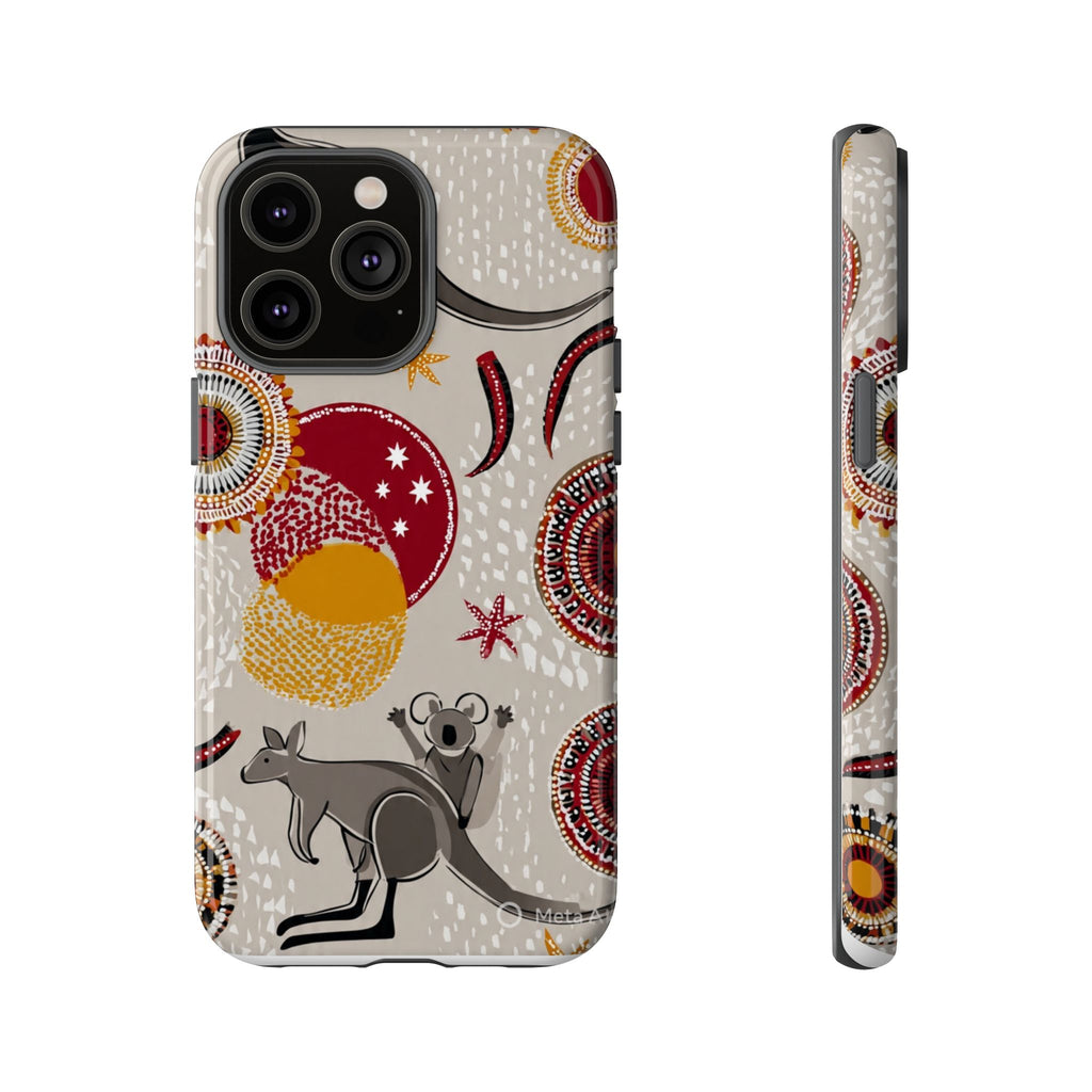 Kangaroo & Koala Aboriginal Dot Art Phone Case – Protective Tough Case