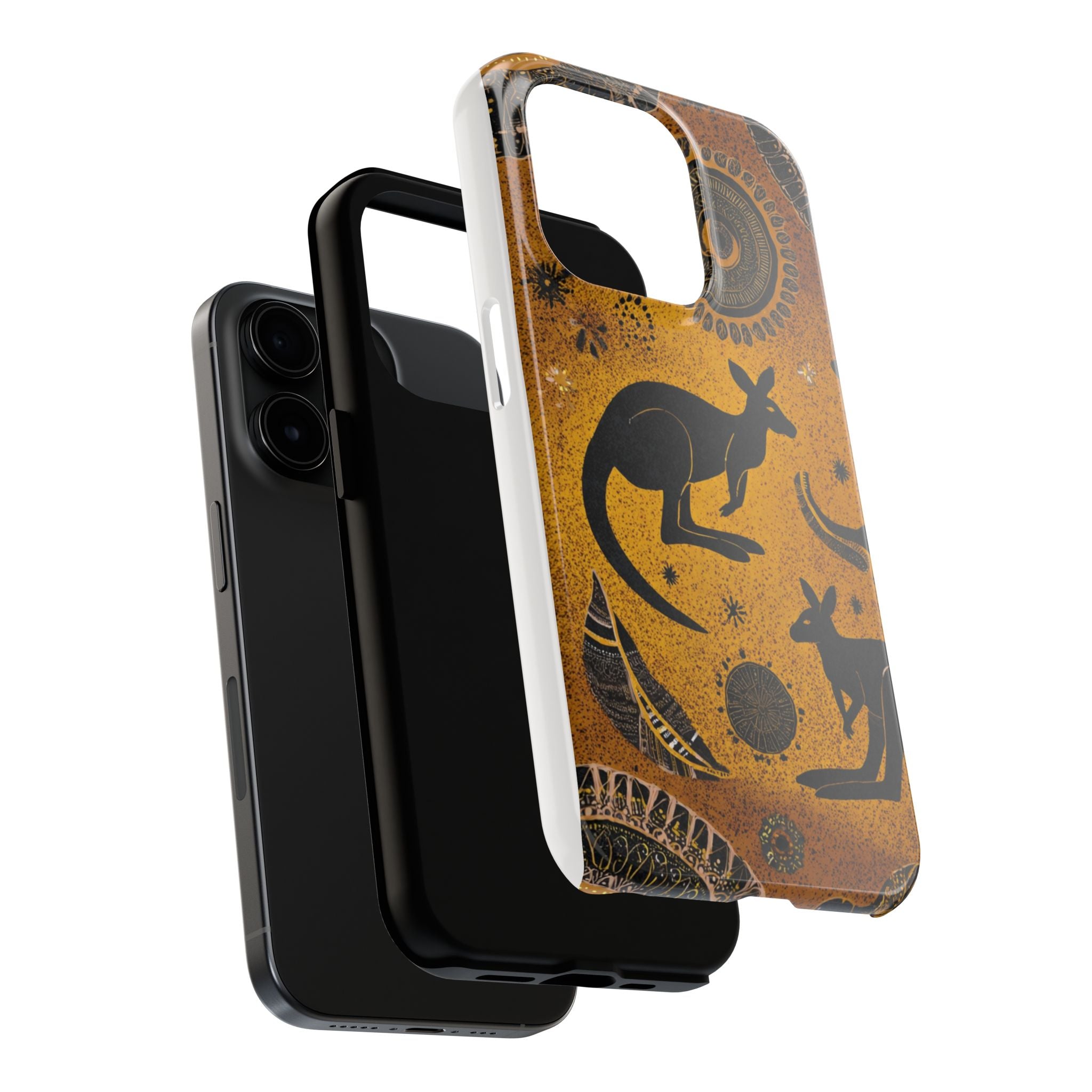 Kangaroo Boho Tough Phone Case — Australian Wildlife Protective Cover