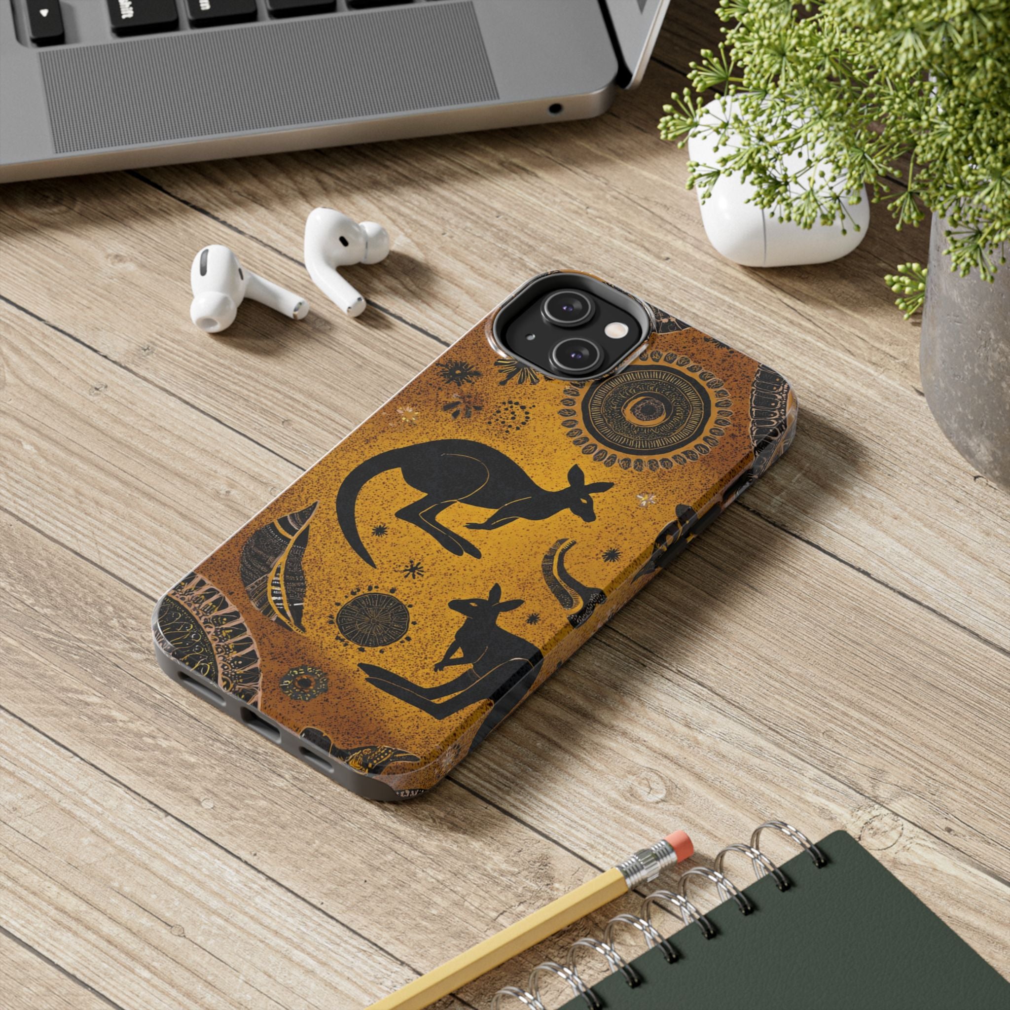 Kangaroo Boho Tough Phone Case — Australian Wildlife Protective Cover