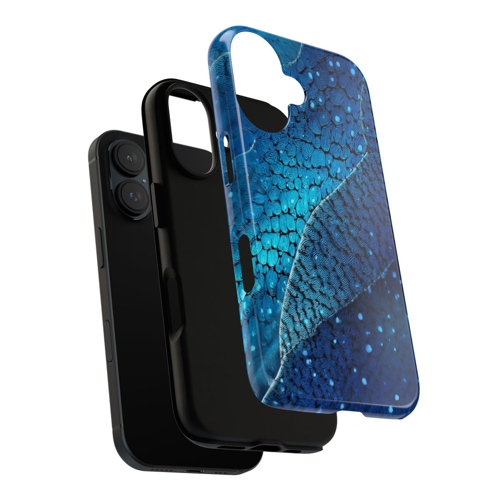 Blue Shark Skin Tough Phone Case — Durable Shockproof iPhone Cover