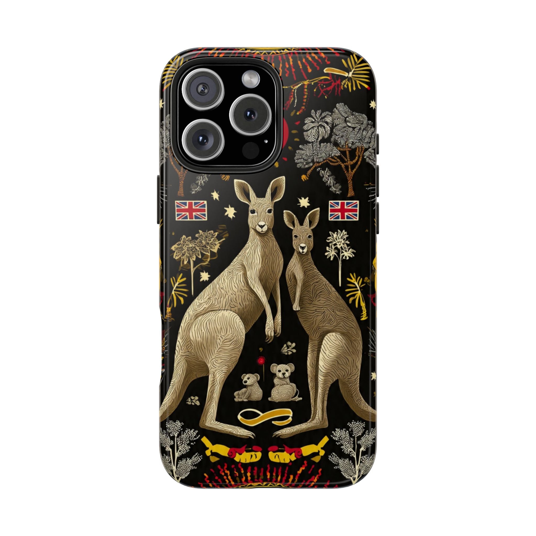 Australian Kangaroo Crest Tough Phone Case — Vintage Coat-of-Arms Design