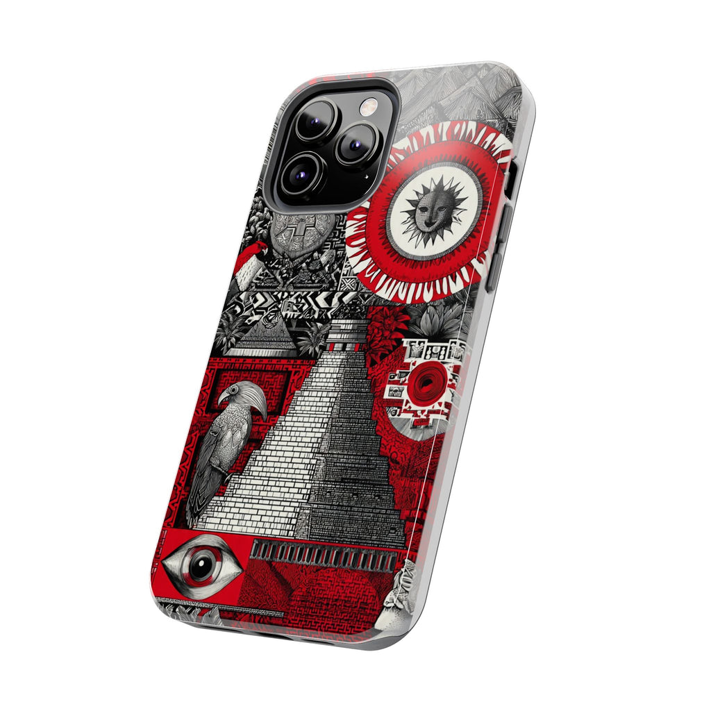 Tough Phone Case — Red Inca Pyramid Collage (Sun & Raven)