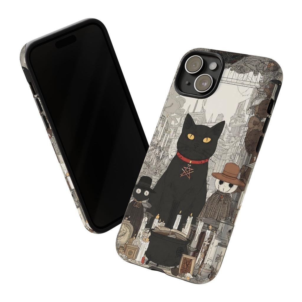 Witchy Black Cat Phone Case — Mystic Altar iPhone Cover