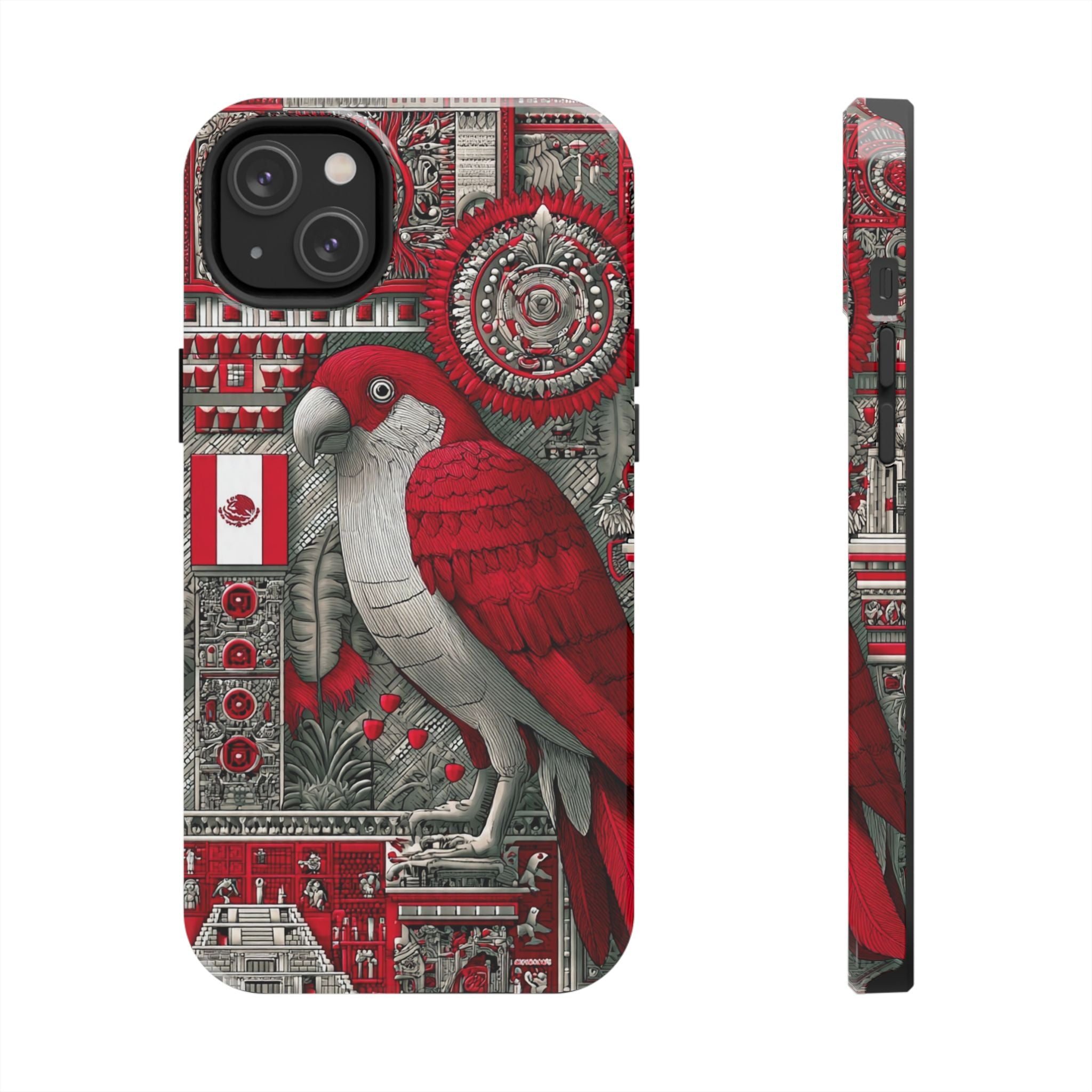 Tough Phone Case — Red Parrot Graphic Impact-Resistant Phone Cover
