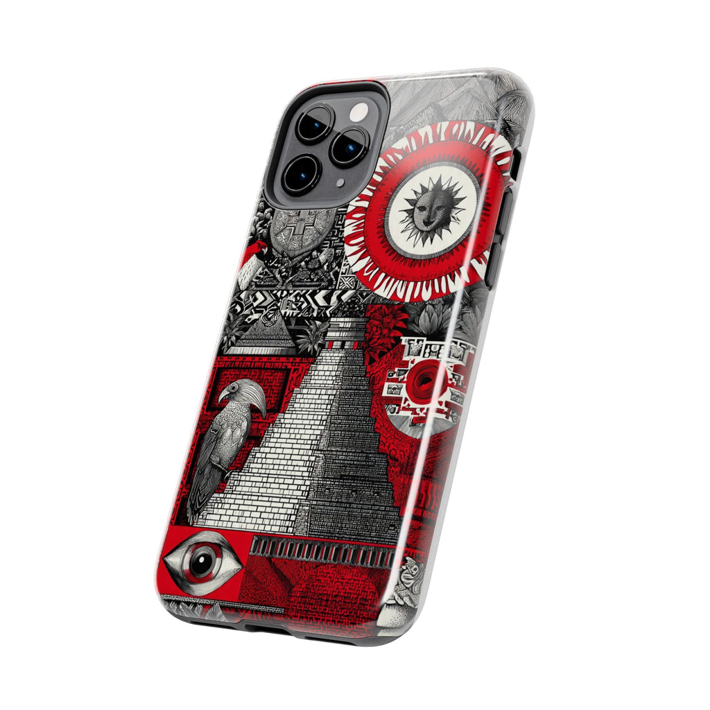 Tough Phone Case — Red Inca Pyramid Collage (Sun & Raven)