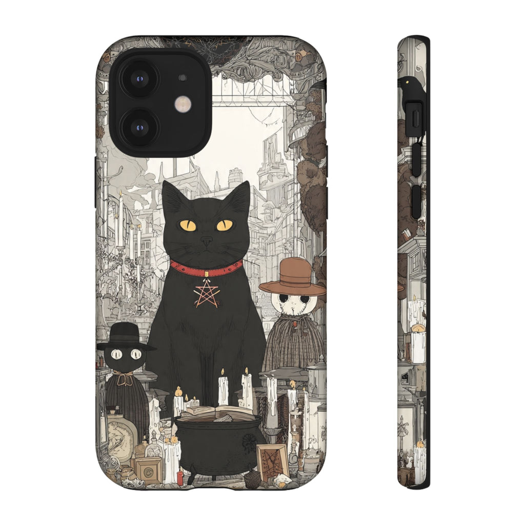 Witchy Black Cat Phone Case — Mystic Altar iPhone Cover