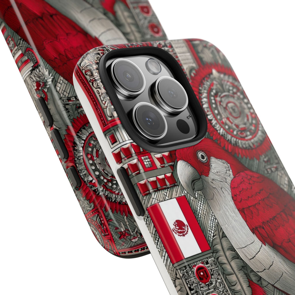 Tough Phone Case — Red Parrot Graphic Impact-Resistant Phone Cover