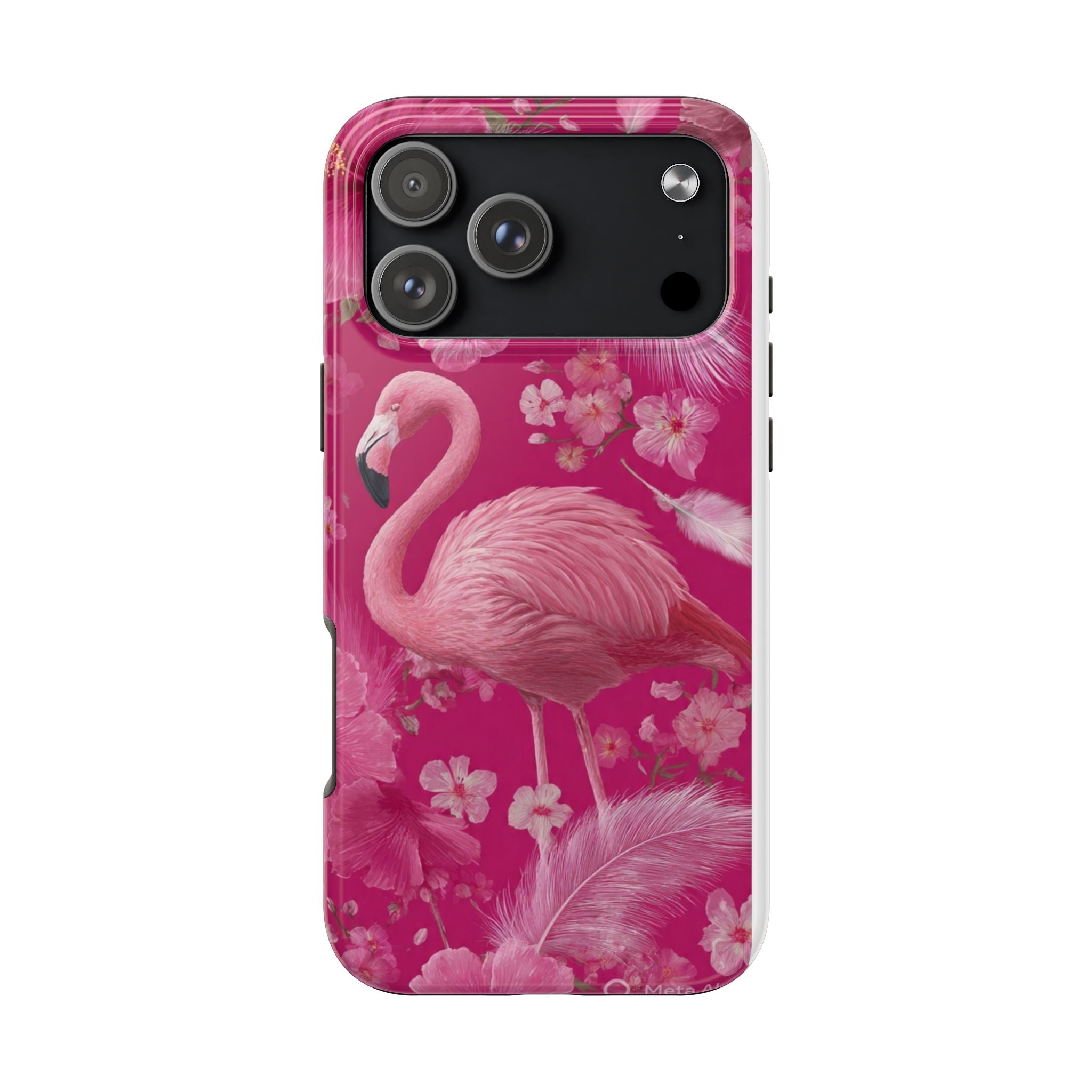 Flamingo Floral Tough Phone Case — Pink Tropical Feather Design