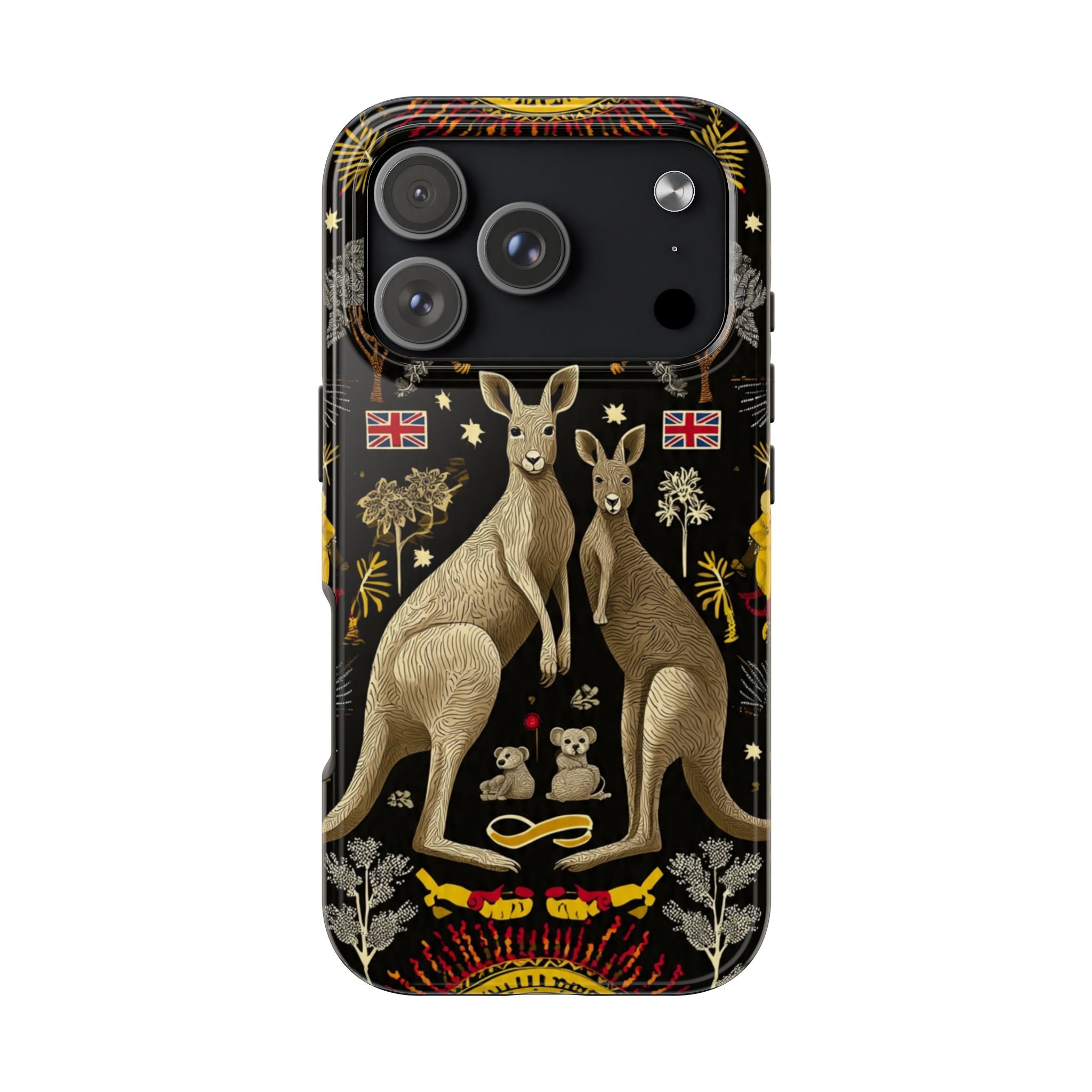 Australian Kangaroo Crest Tough Phone Case — Vintage Coat-of-Arms Design