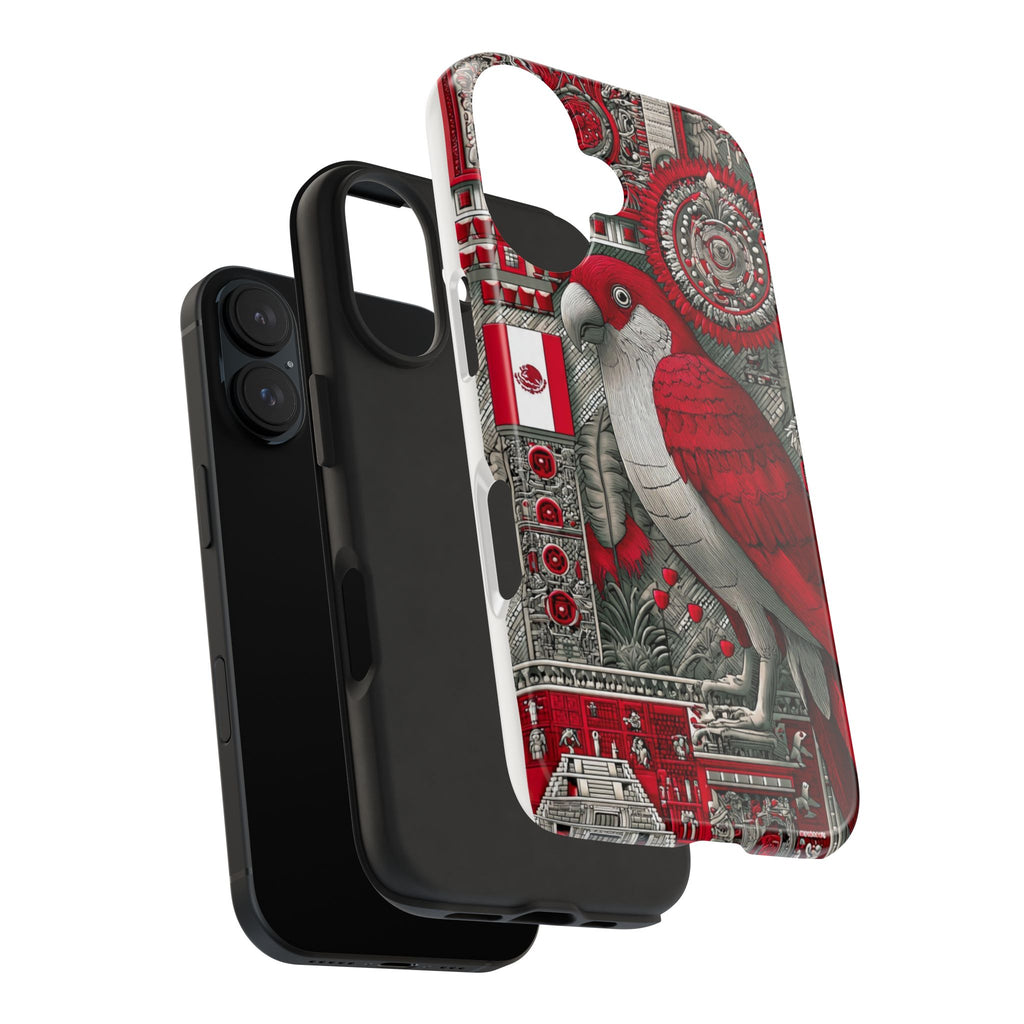 Tough Phone Case — Red Parrot Graphic Impact-Resistant Phone Cover
