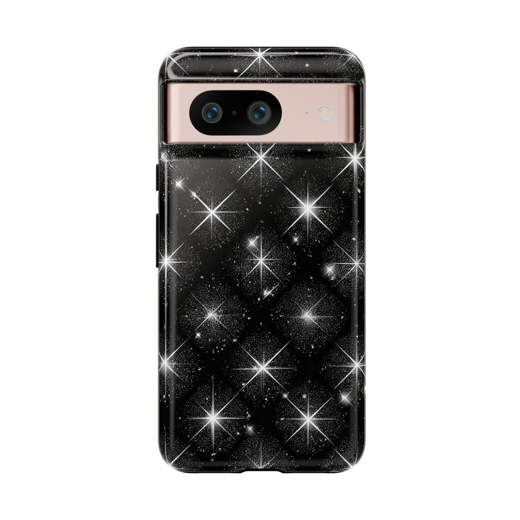 Galaxy Sparkle Tough Phone Case — Black Starfield Protective Cover