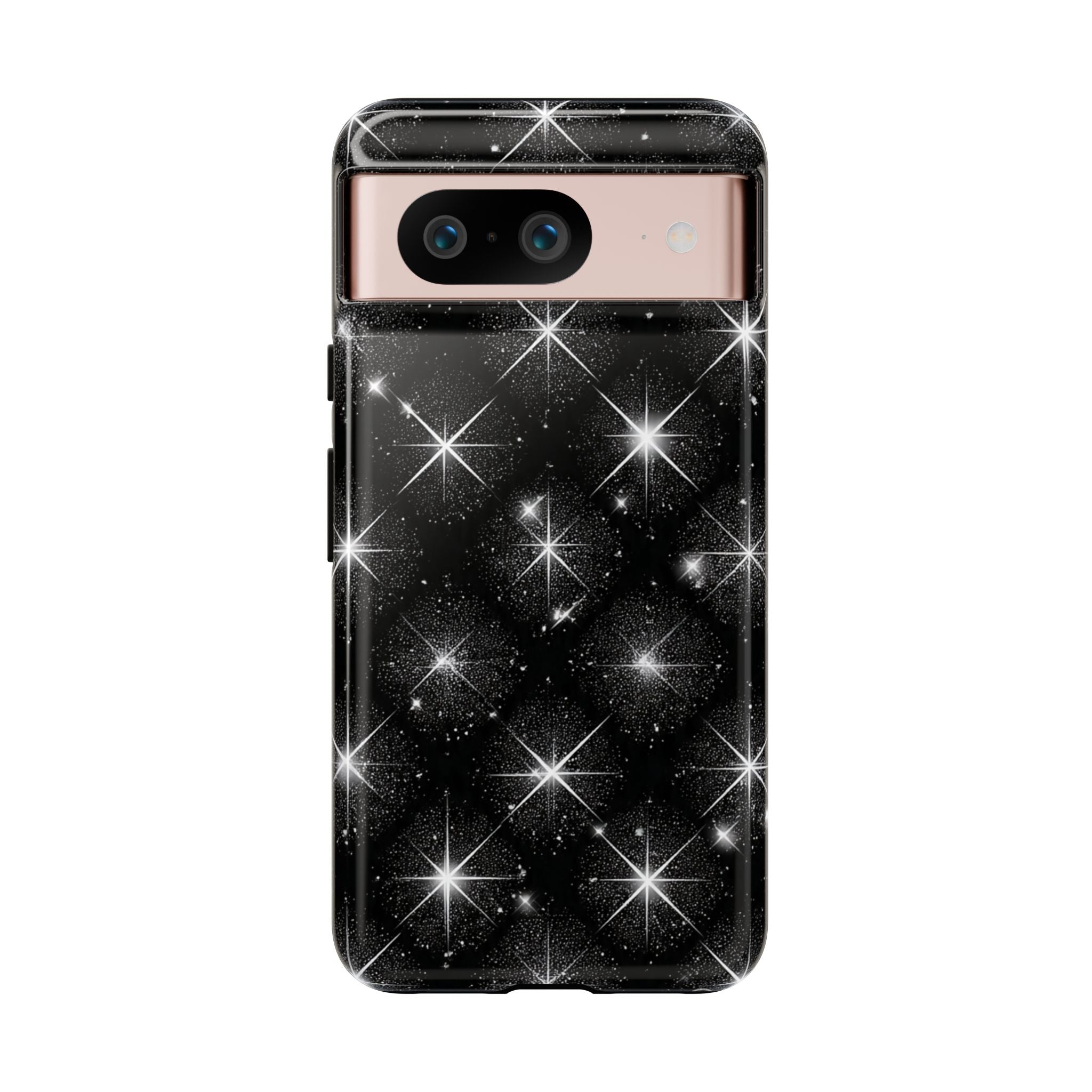 Galaxy Sparkle Tough Phone Case — Black Starfield Protective Cover