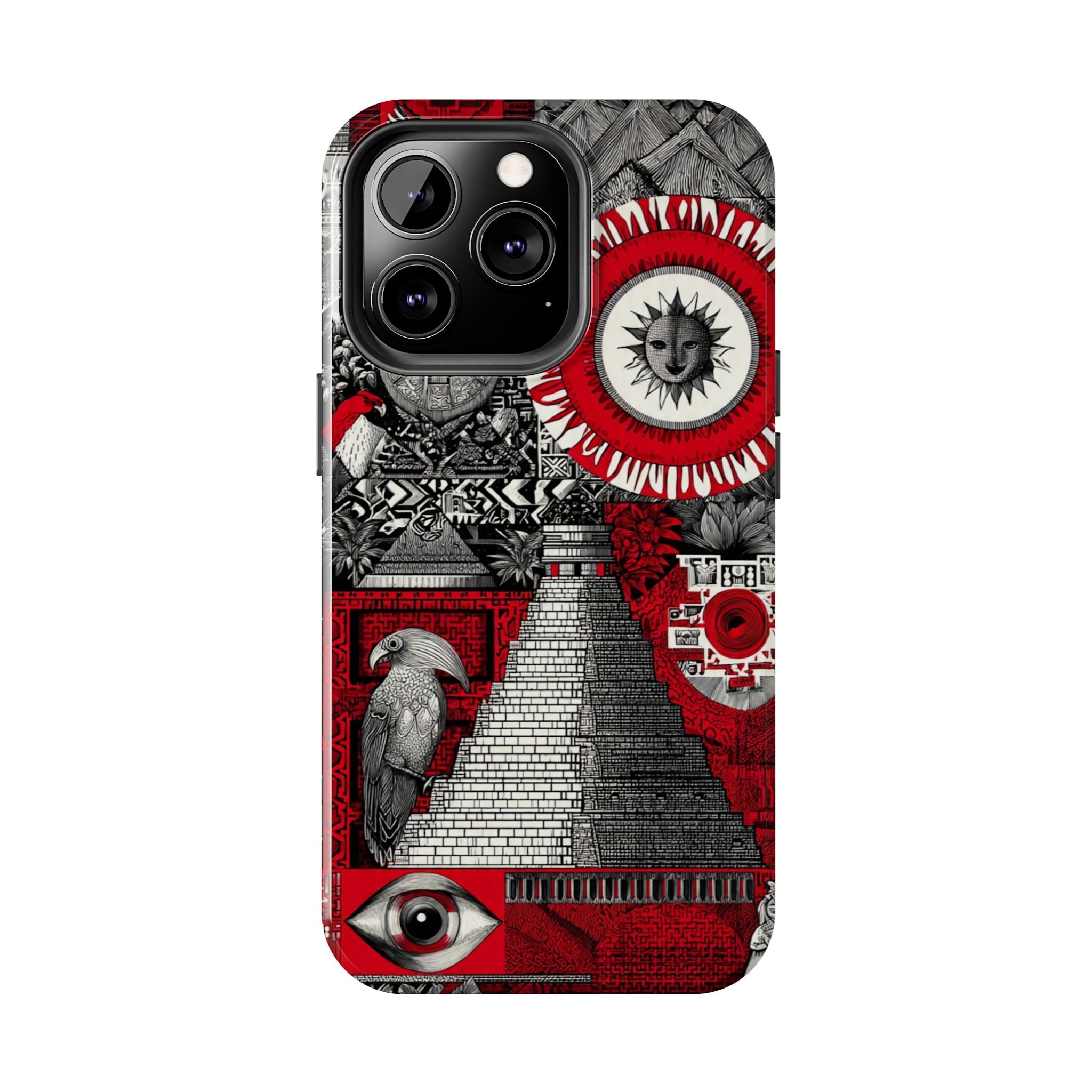 Tough Phone Case — Red Inca Pyramid Collage (Sun & Raven)
