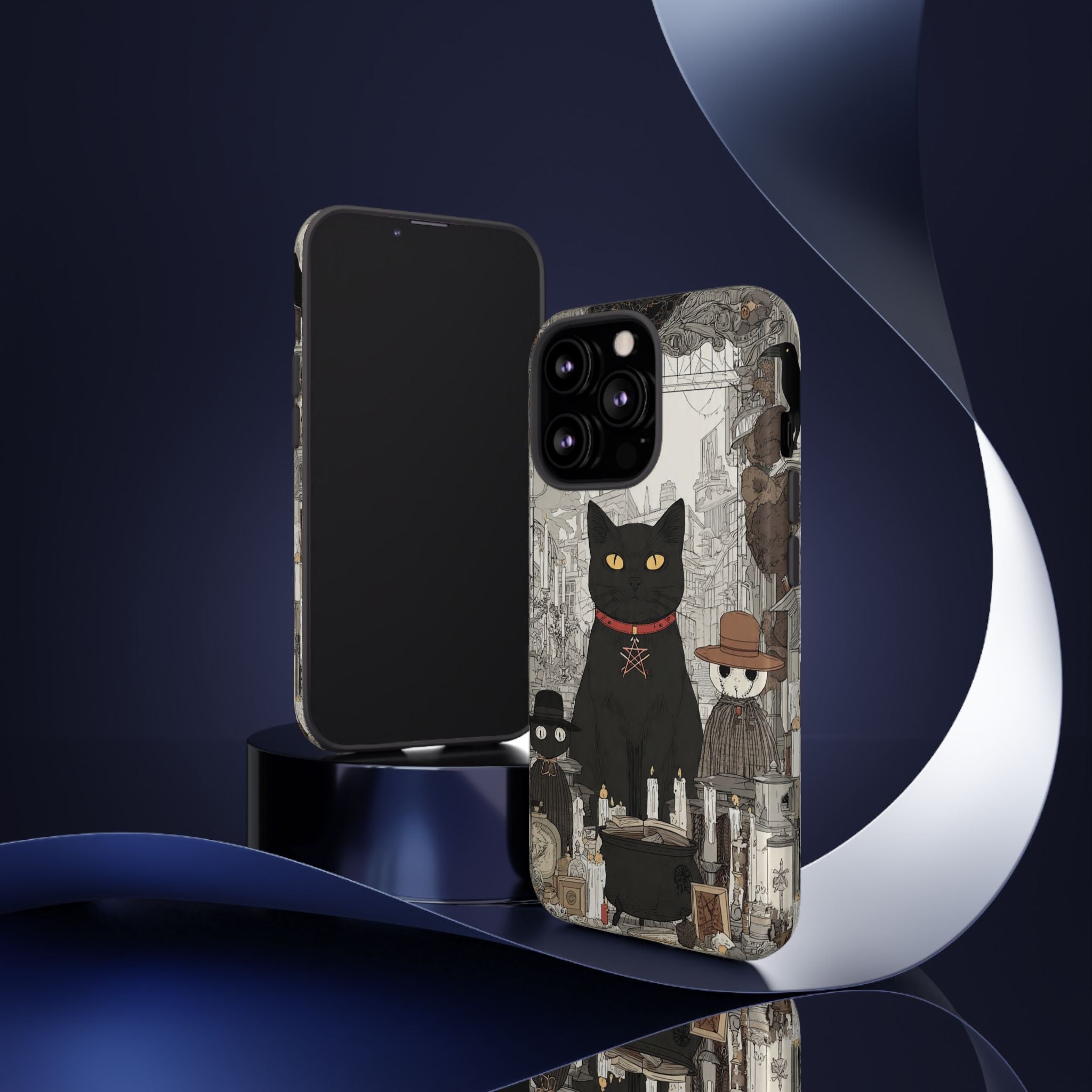 Witchy Black Cat Phone Case — Mystic Altar iPhone Cover