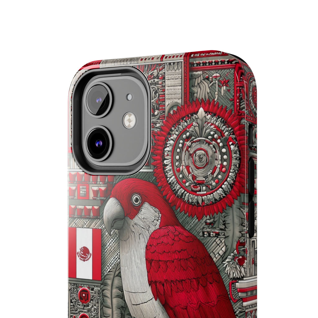 Tough Phone Case — Red Parrot Graphic Impact-Resistant Phone Cover