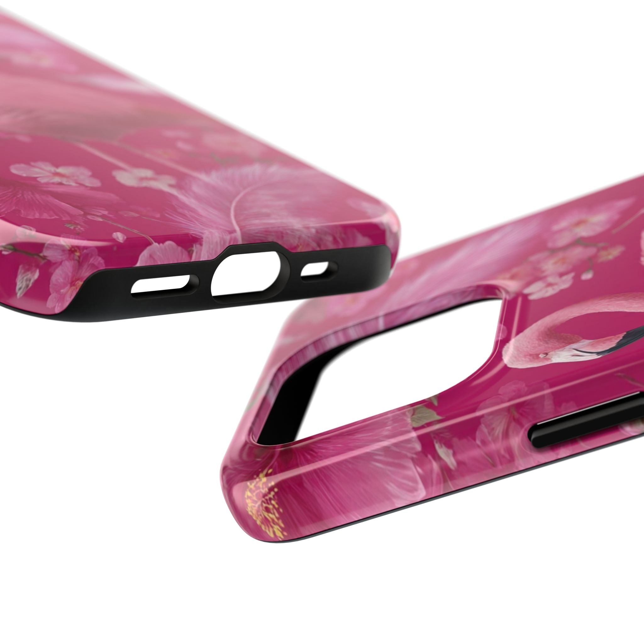 Flamingo Floral Tough Phone Case — Pink Tropical Feather Design