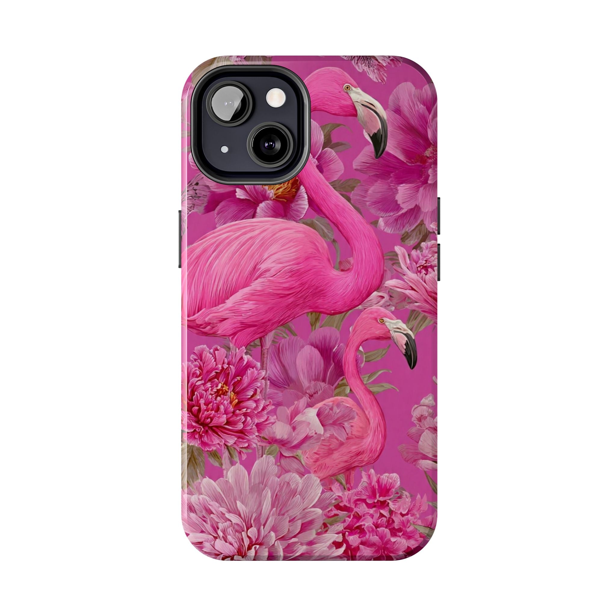 Pink Flamingo Floral Tough Phone Case — Protective iPhone Cover