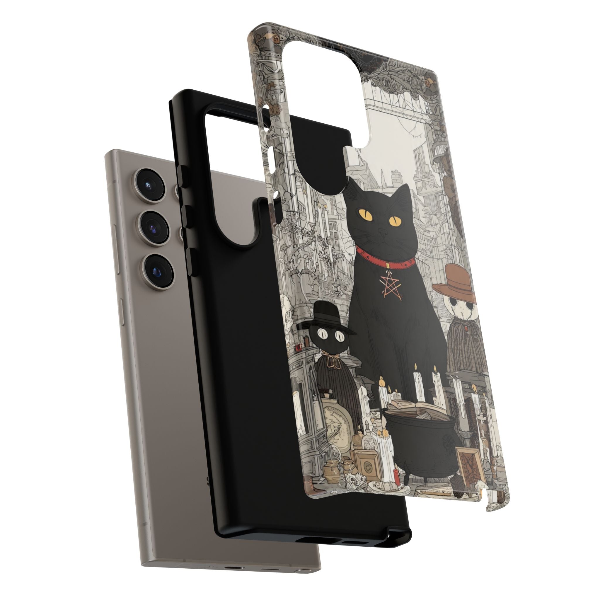 Witchy Black Cat Phone Case — Mystic Altar iPhone Cover