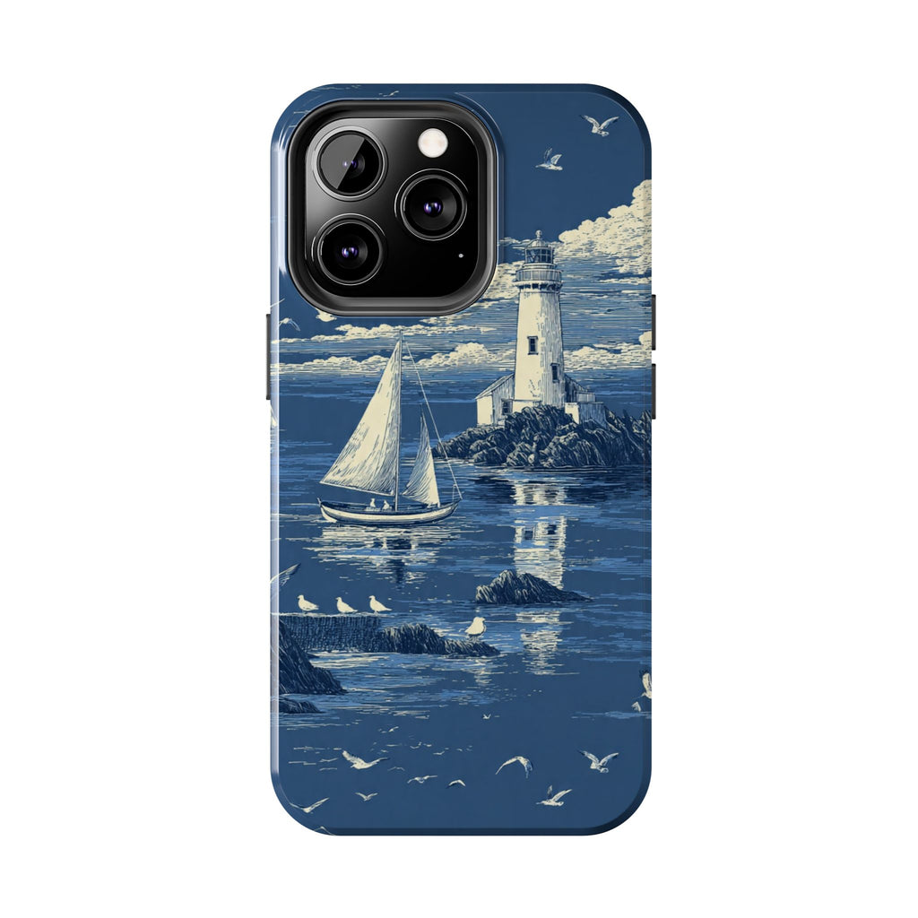 Swan Lake Tough Phone Case — Blue Vintage Swan Design, Durable Protective Cover
