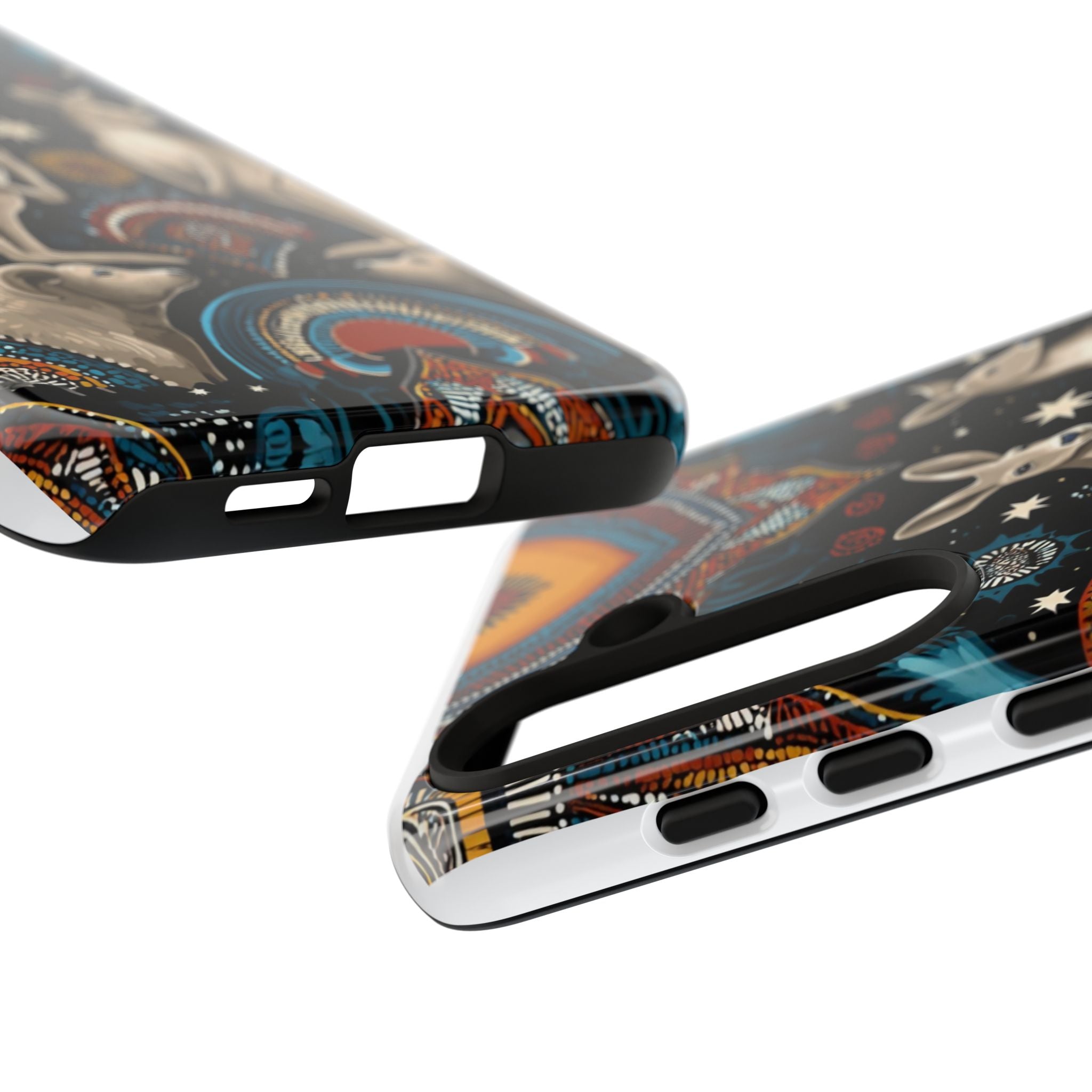 Kangaroo & Boomerang Tough Phone Case — Australian Wildlife Pattern
