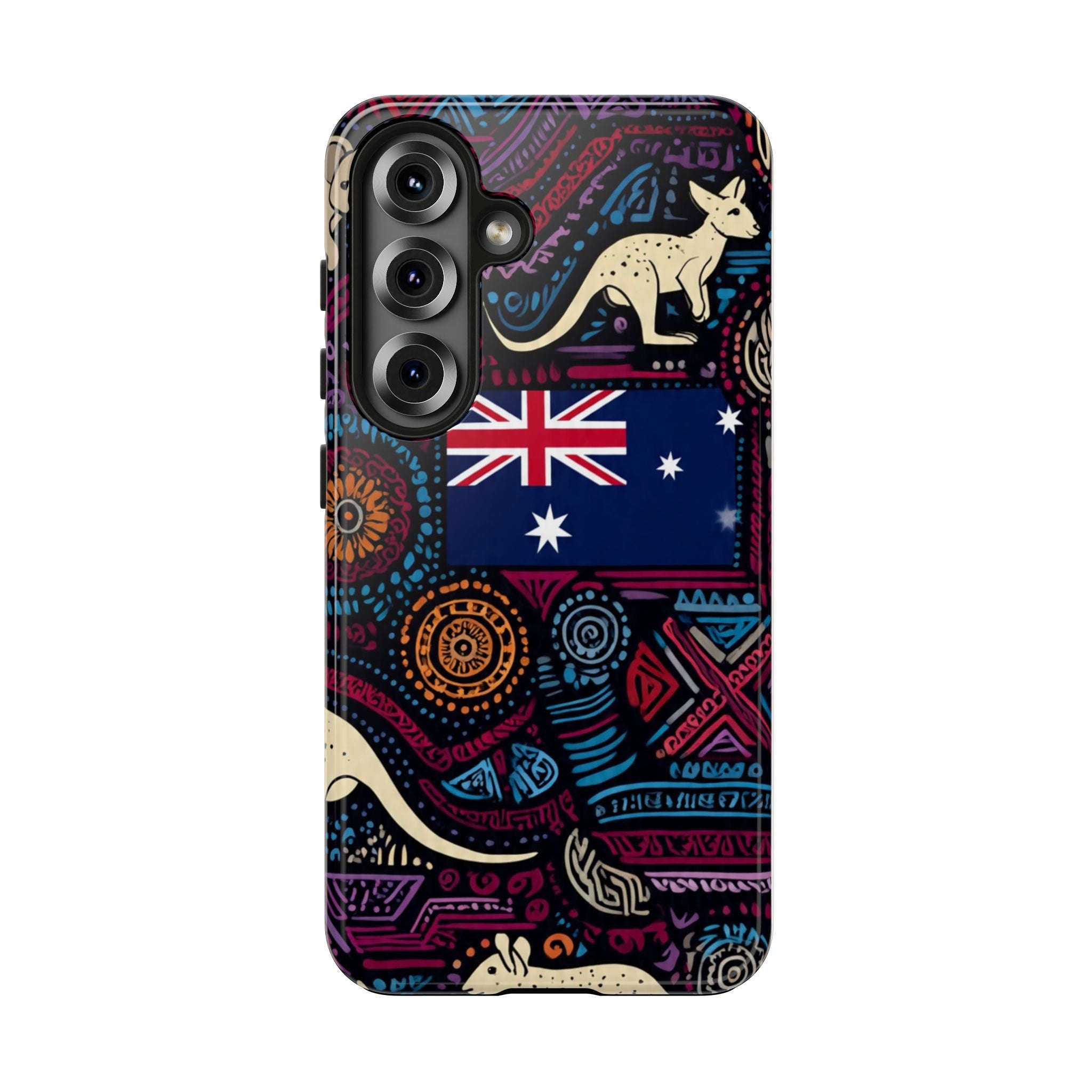 Australian Kangaroo Indigenous Pattern Phone Case — Tough Protective Cover