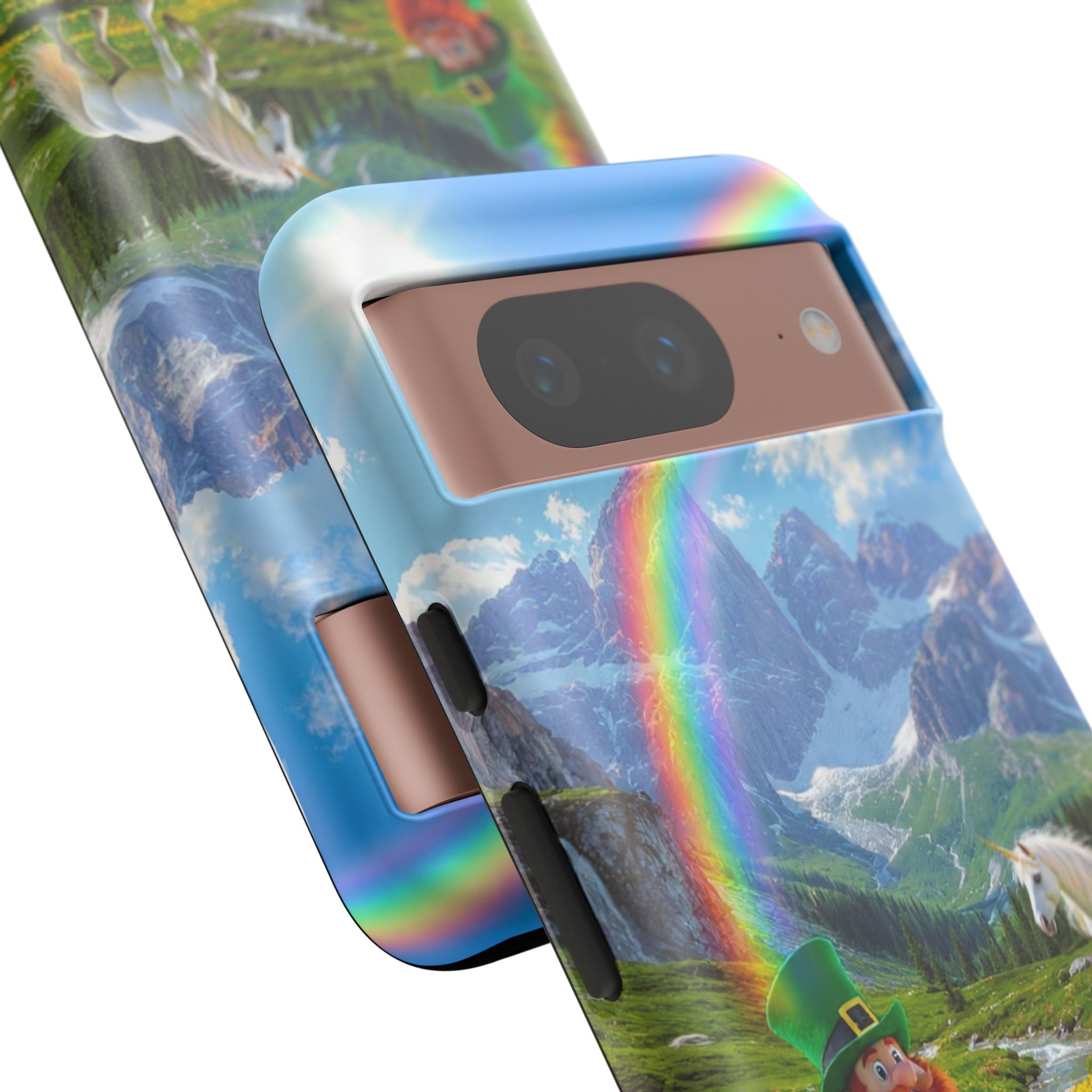 Lucky Leprechaun & Unicorn Phone Case — Rainbow Pot of Gold Protective Cover