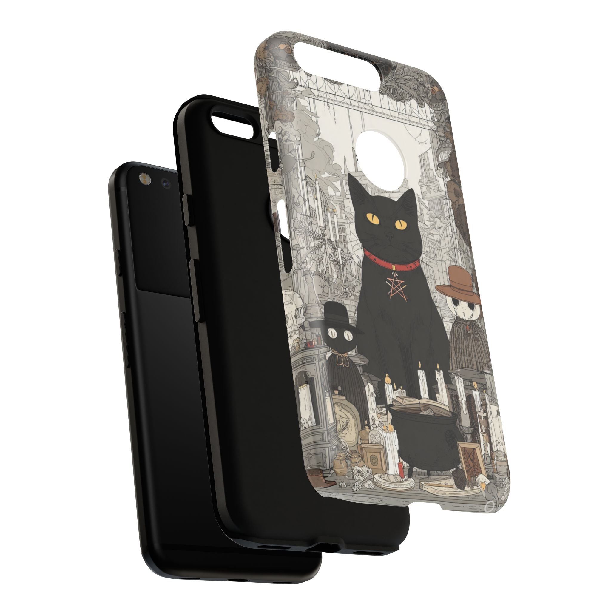 Witchy Black Cat Phone Case — Mystic Altar iPhone Cover