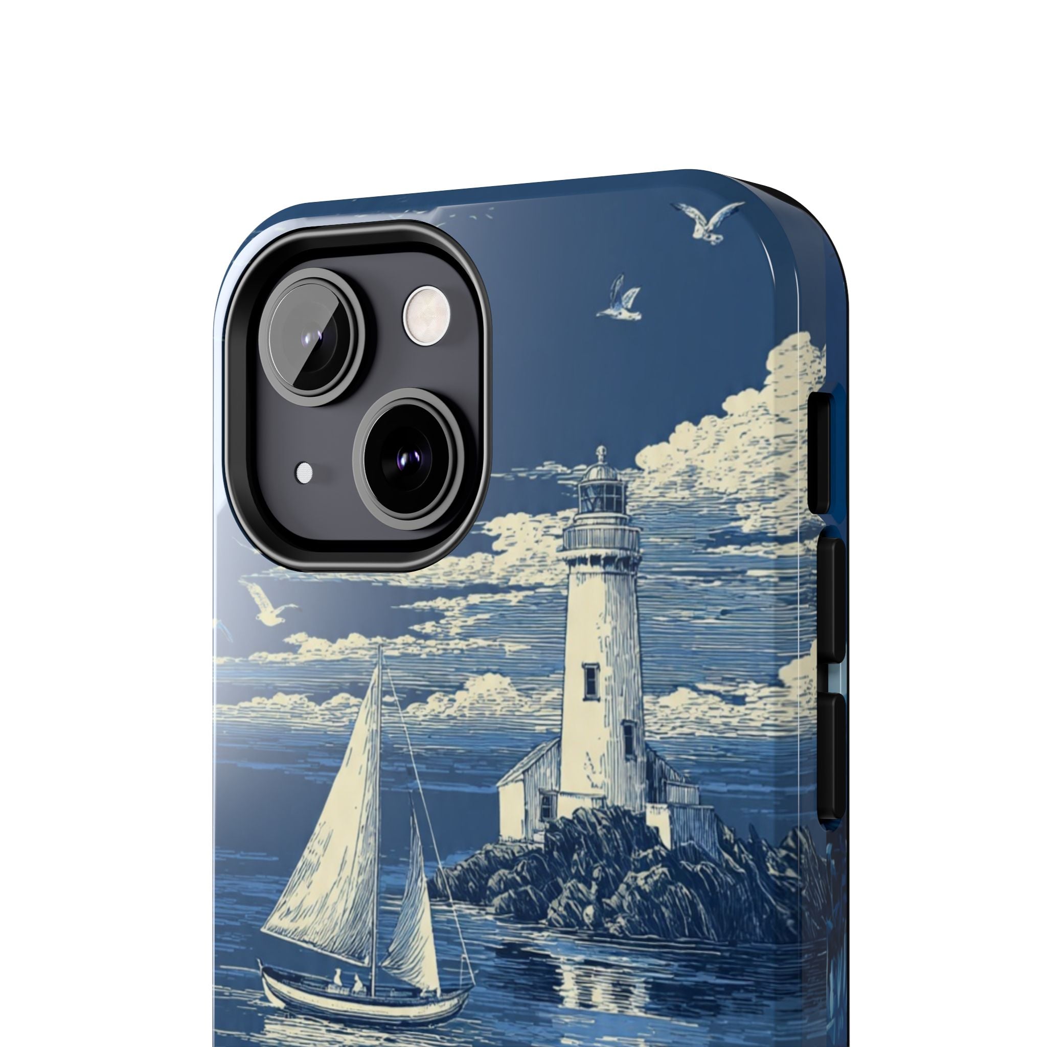 Swan Lake Tough Phone Case — Blue Vintage Swan Design, Durable Protective Cover