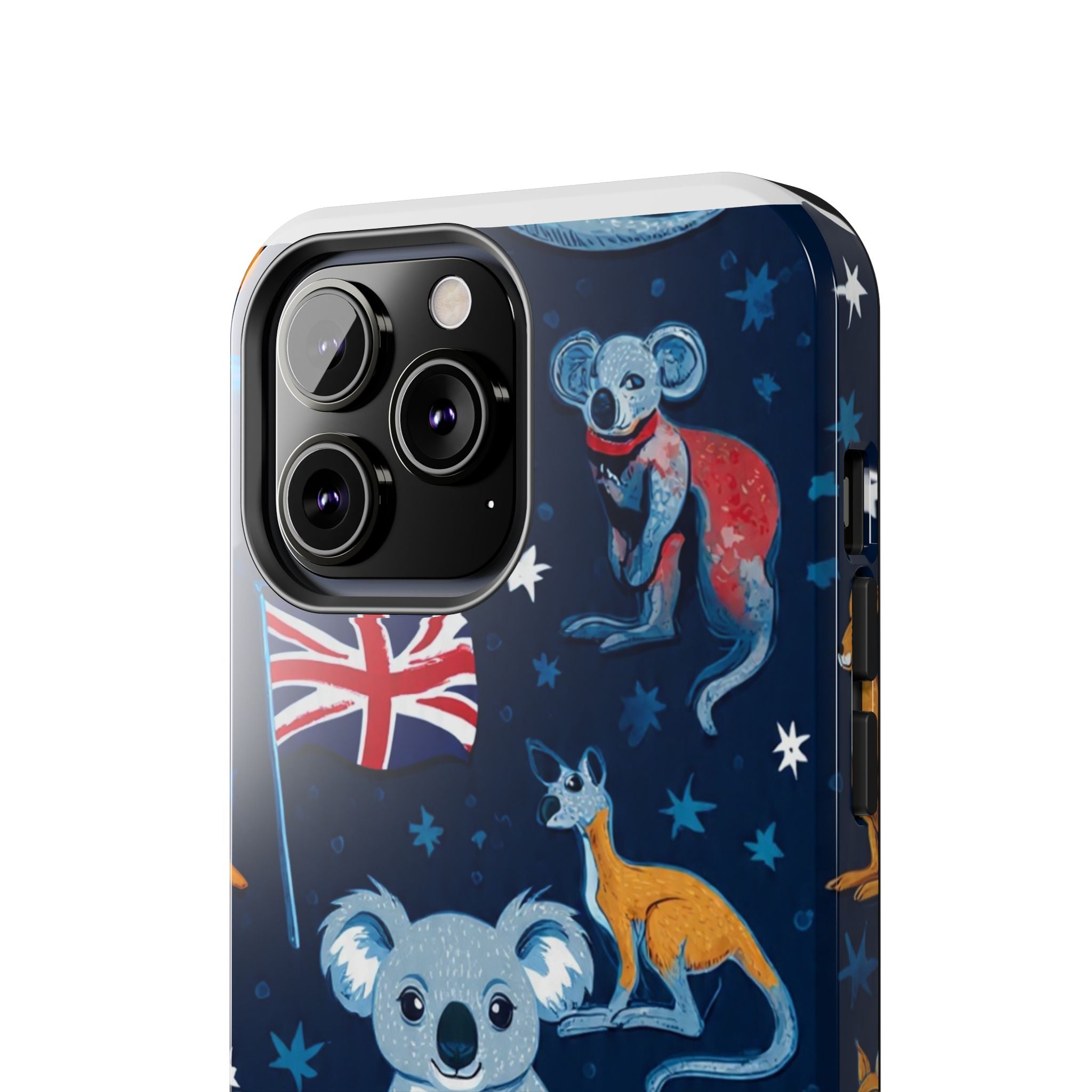 Australian Wildlife Tough Phone Case — Koala & Kangaroo Flag Design